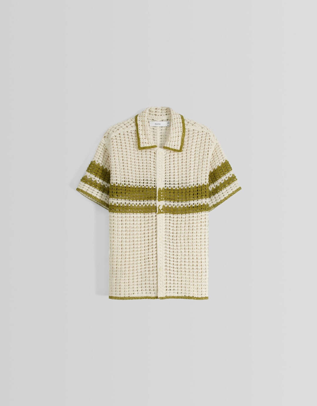 Striped short sleeve crochet shirt