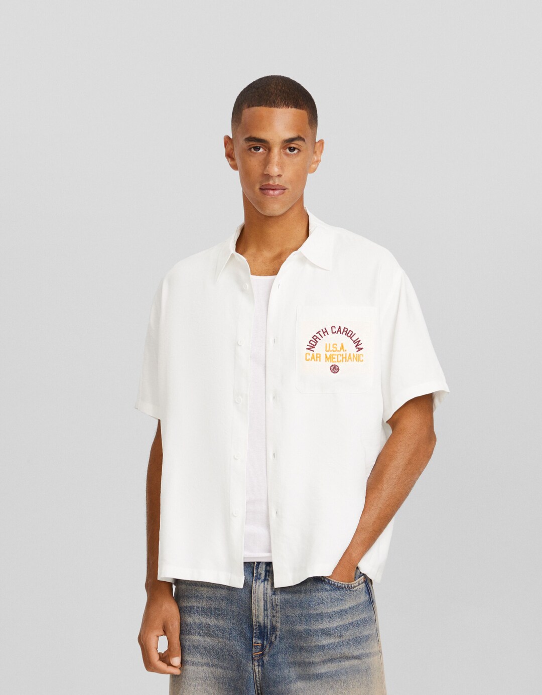 Camisa manga corta bordado