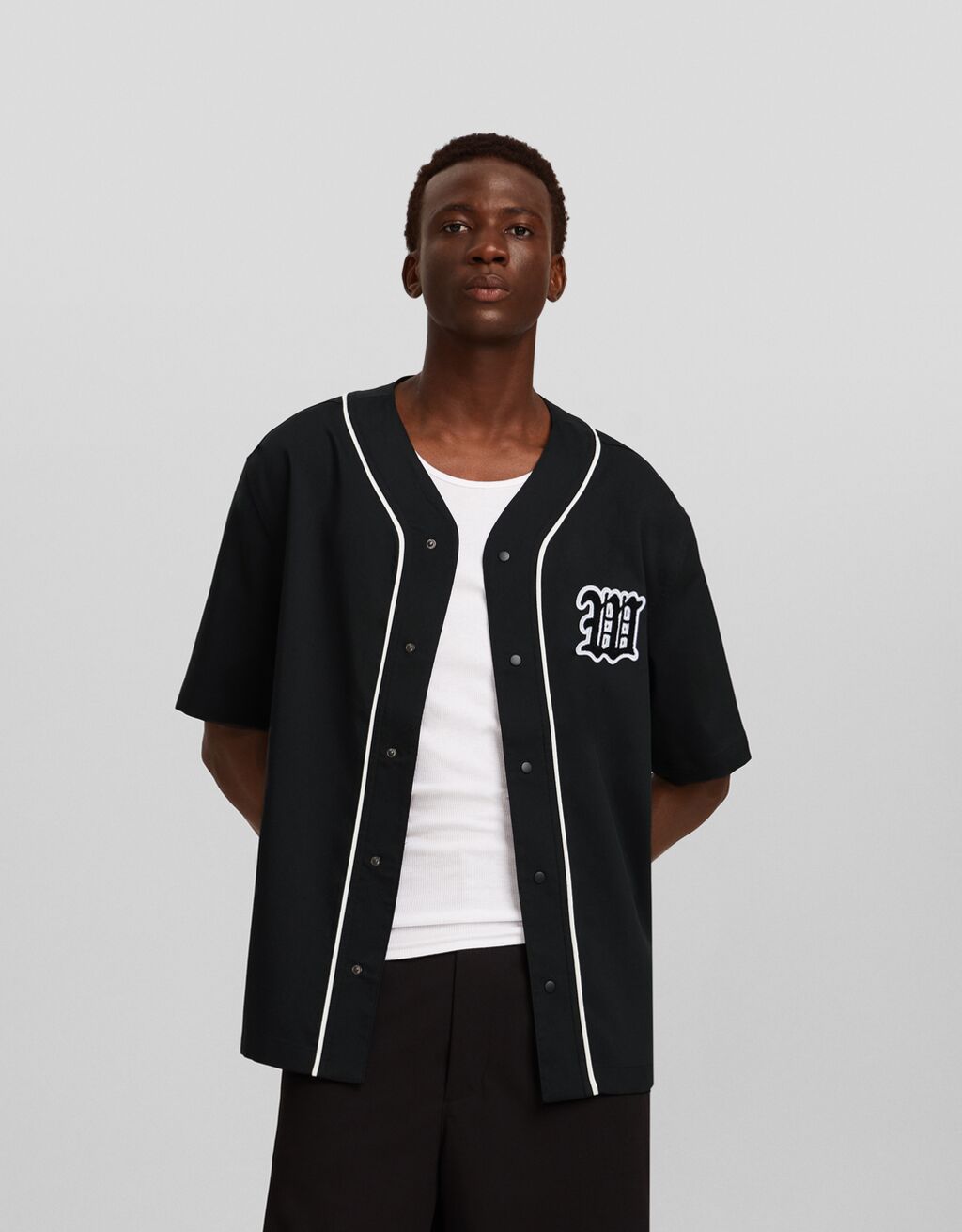 Short sleeve embroidered baseball shirt - Clothing - Men