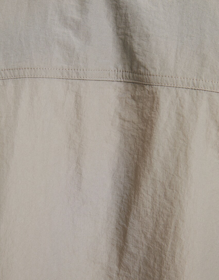 Sobrecamisa màniga llarga niló butxaques-Gris fosc-5