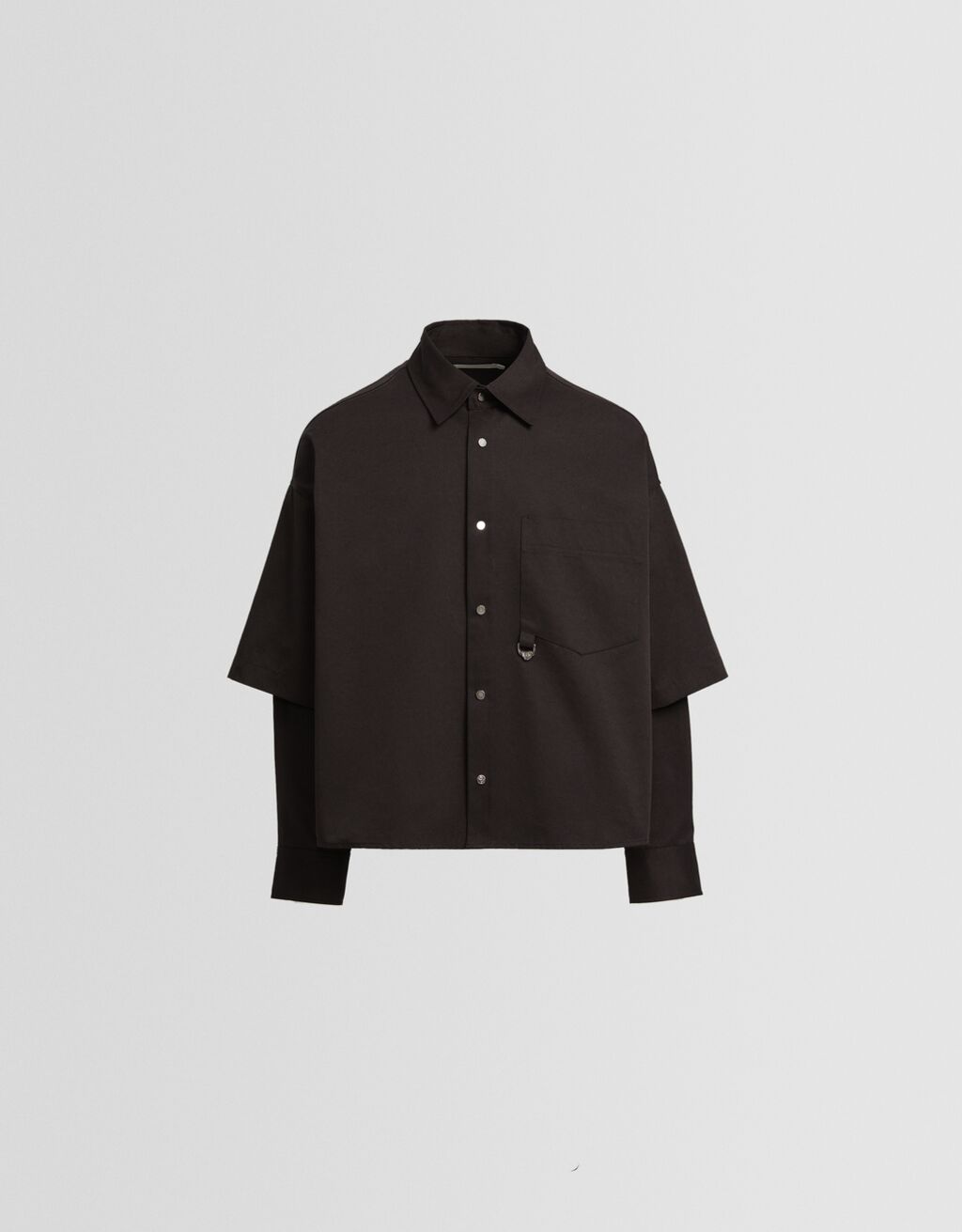 Generation Bershka double sleeve effect twill overshirt Men Bershka