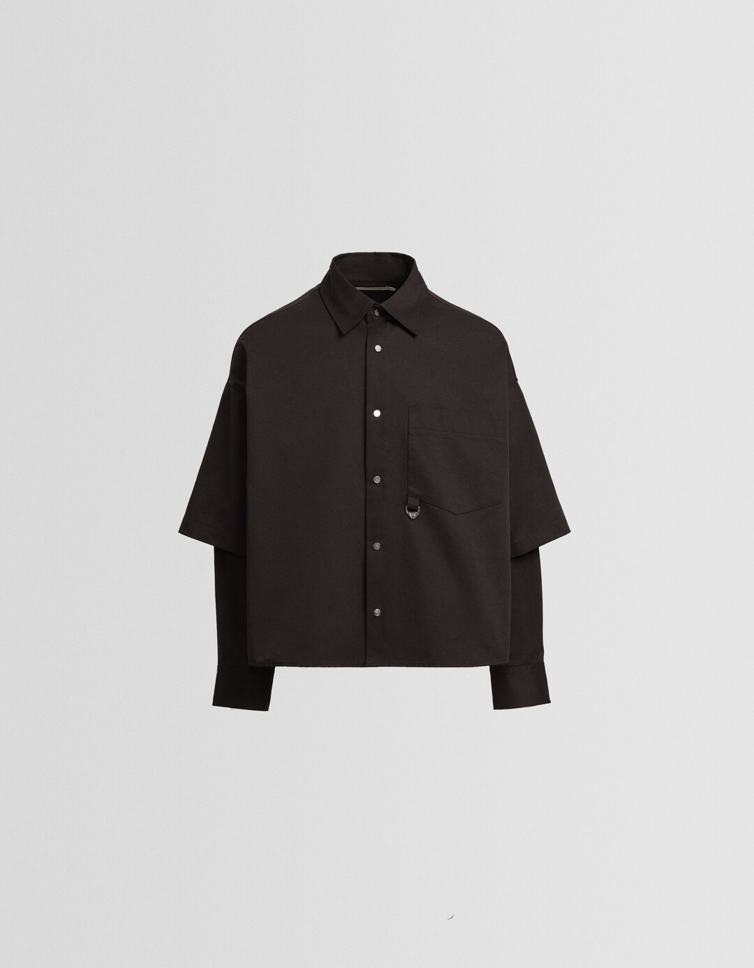 Generation Bershka twill overshirt met effect van dubbele mouw