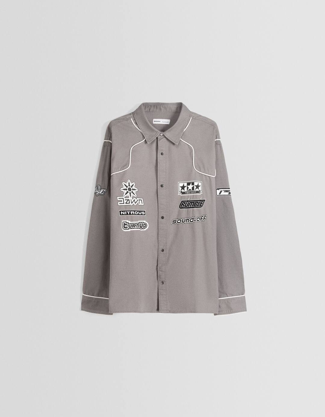Camisa manga larga sarga algodón racing
