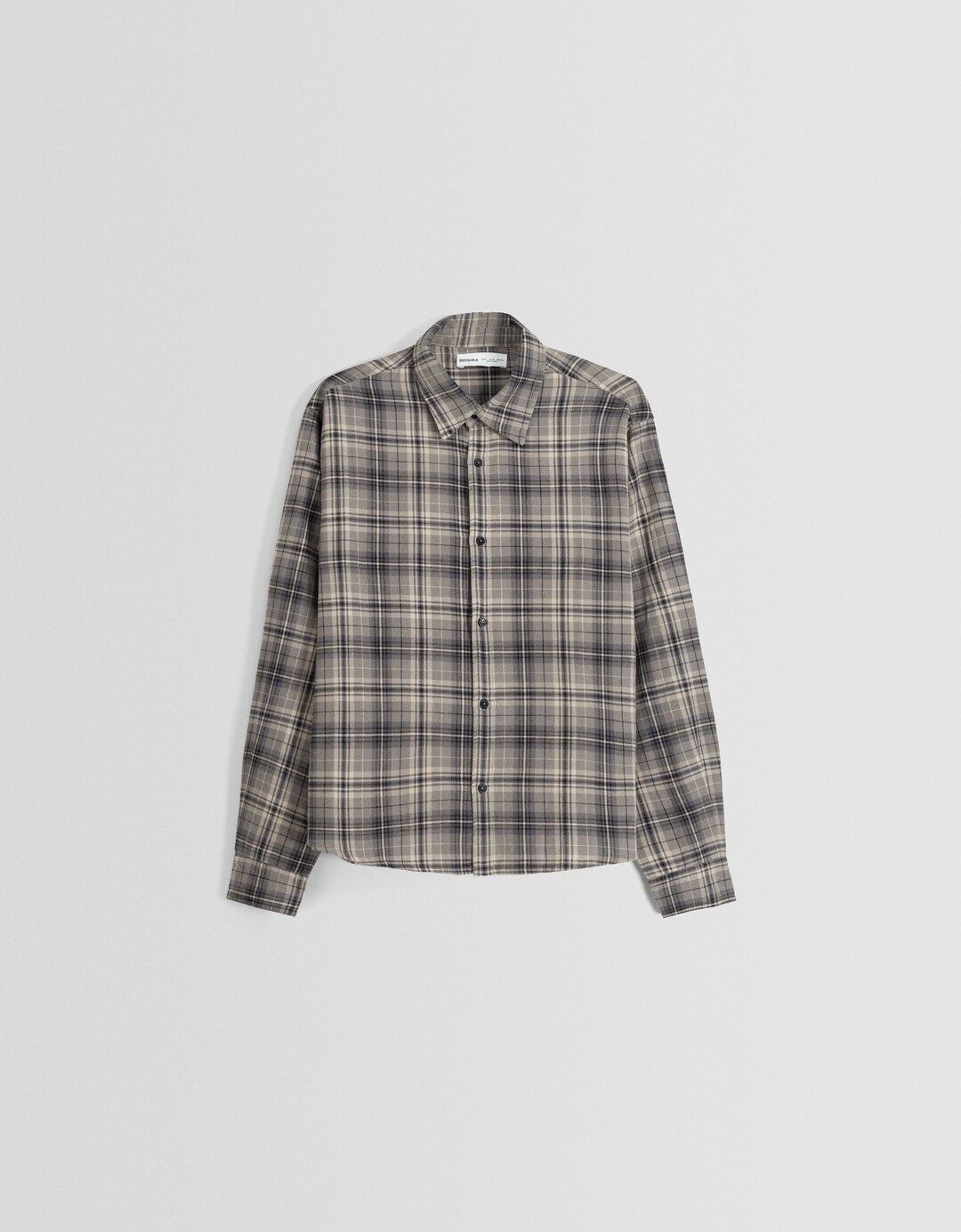 Faded-effect long sleeve check shirt