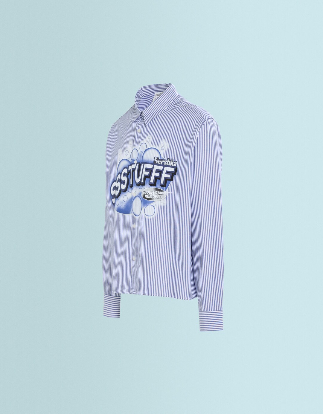 SSSTUFFF X BERSHKA långärmad Oxfordskjorta med tryck och ränder