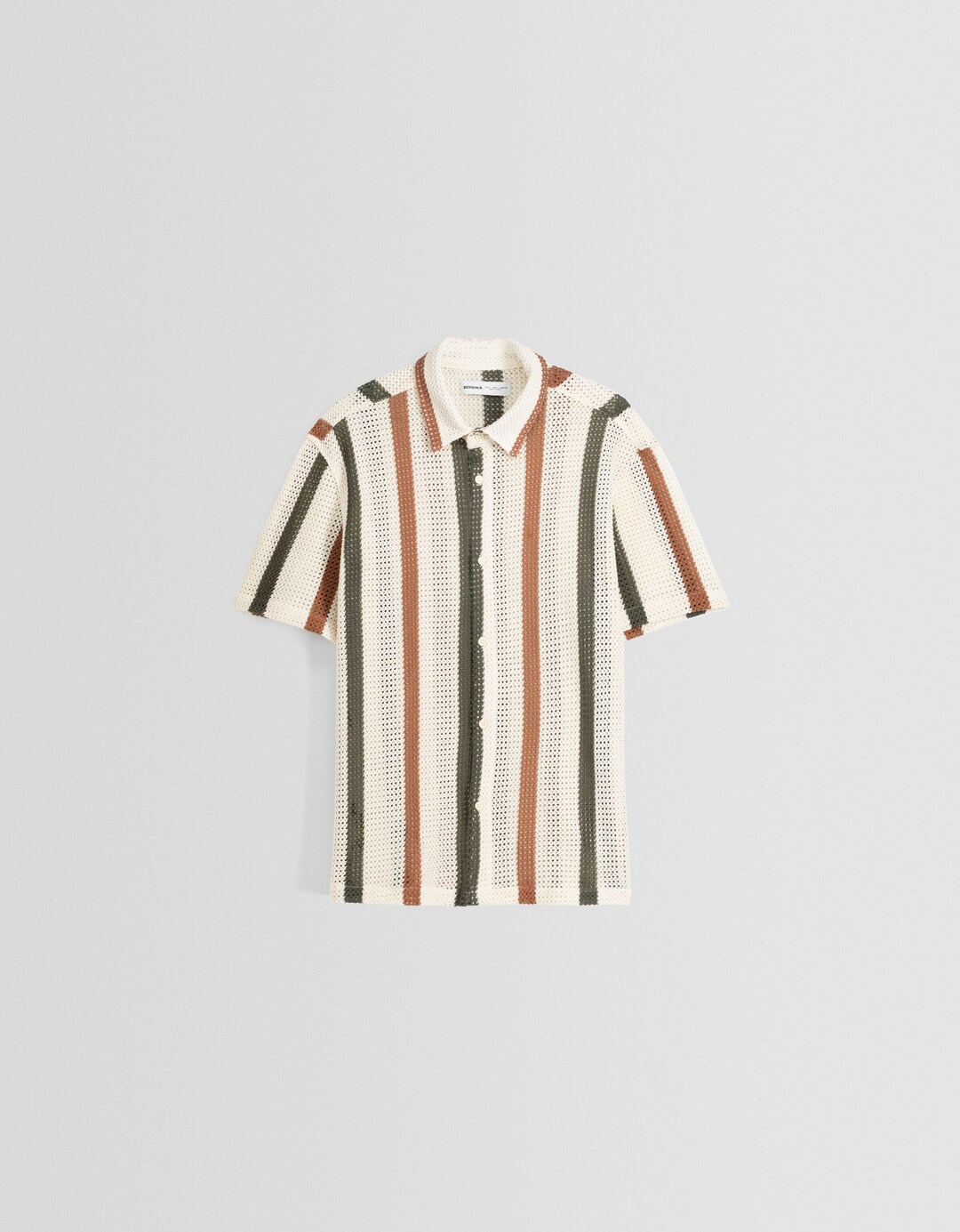 Rustic striped short sleeve shirt