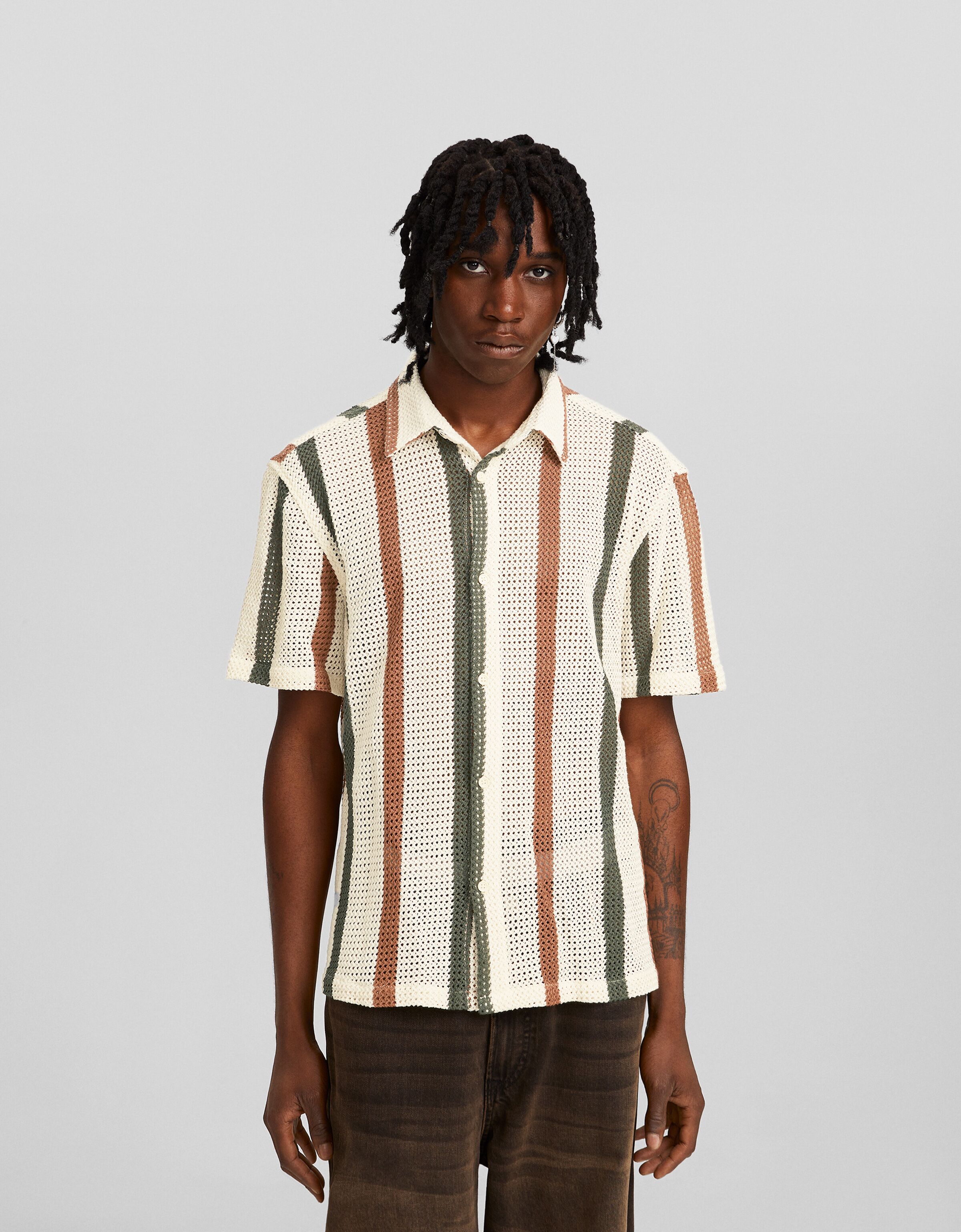 Camisa de rayas store hombre bershka