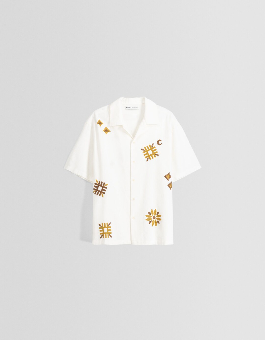 Camisa màniga curta rústica brodats