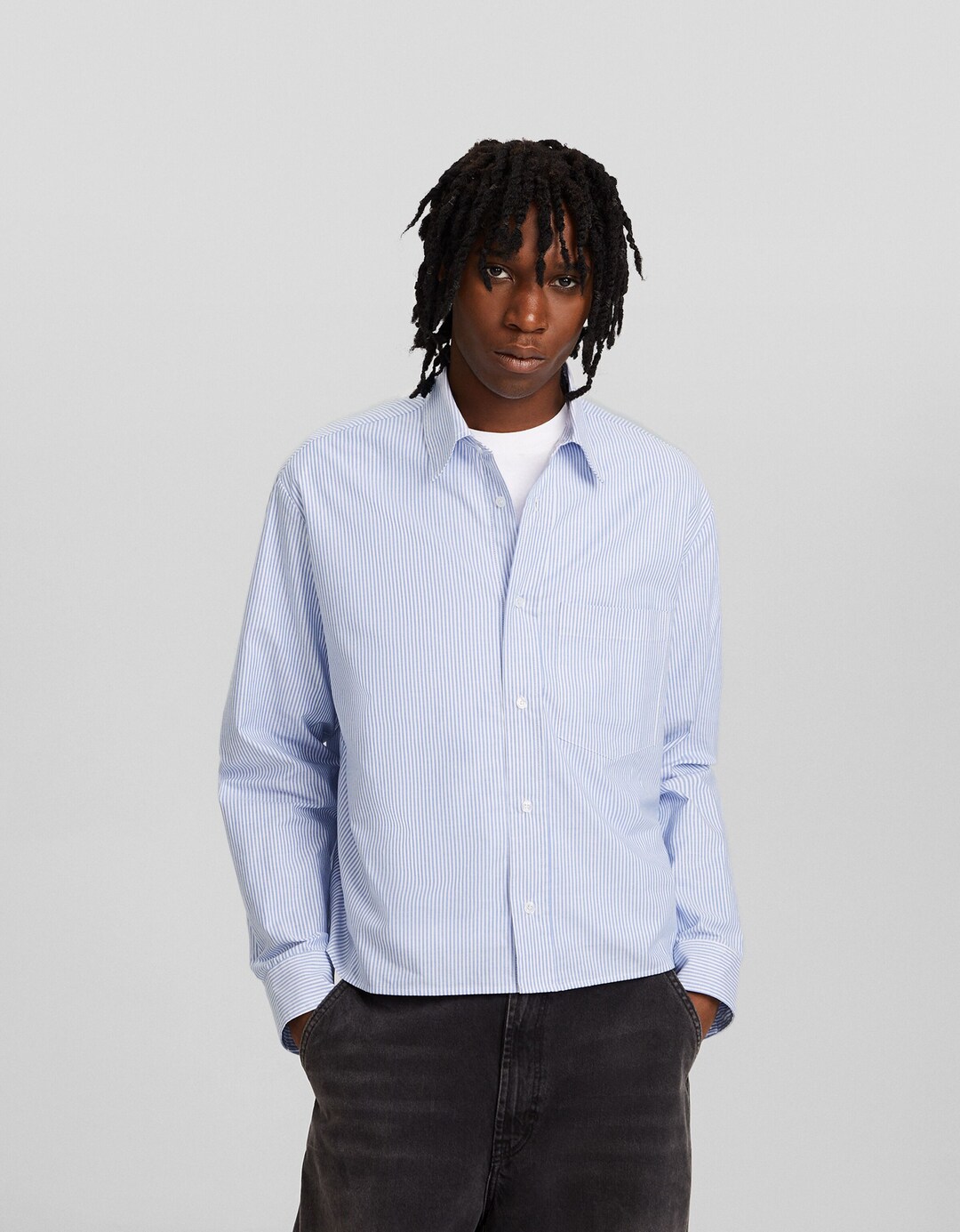 Camisa manga larga oxford rayas