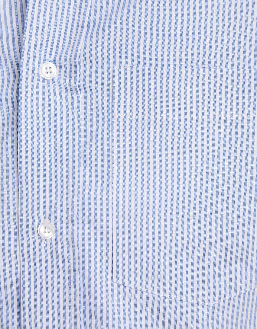قميص أوكسفورد مقلم بأكمام طويلة-أزرق-5