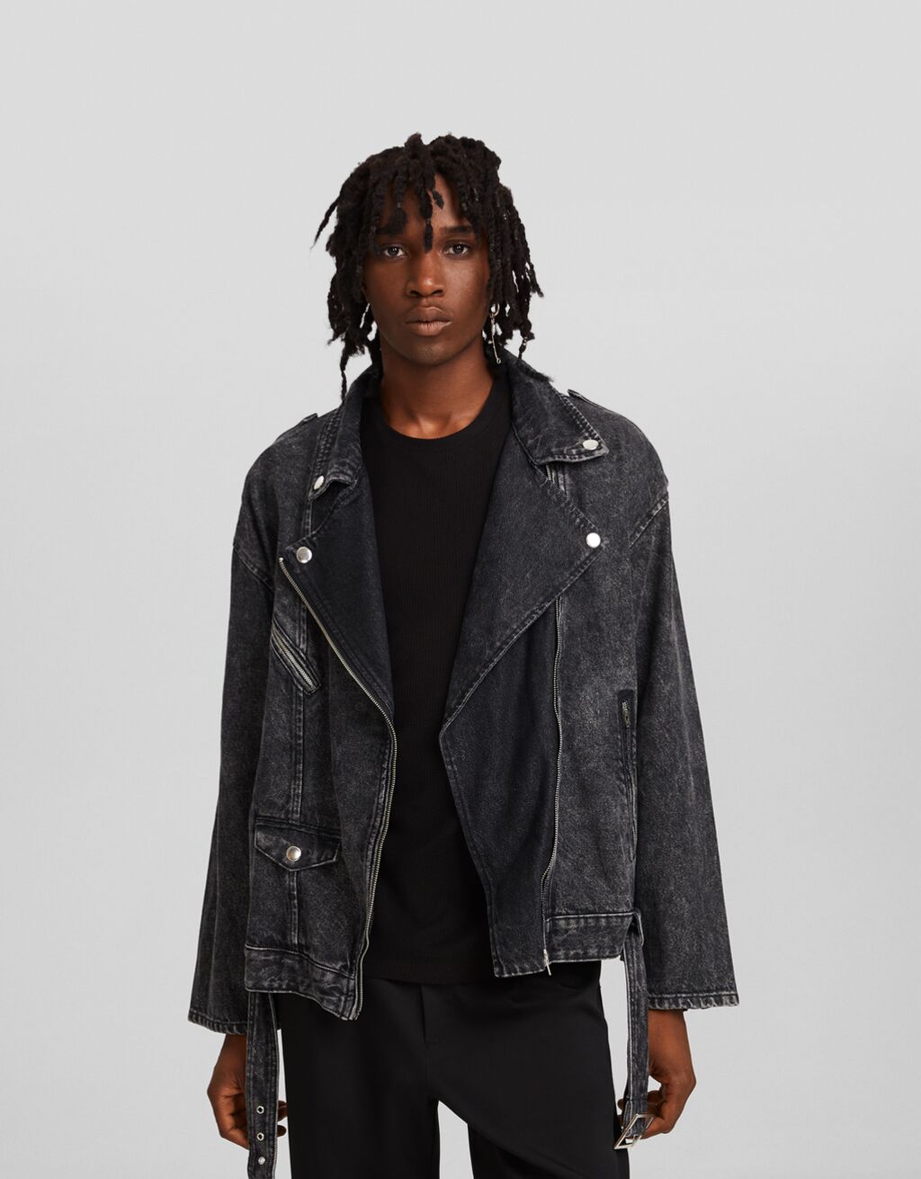 Veste en best sale jean noir bershka