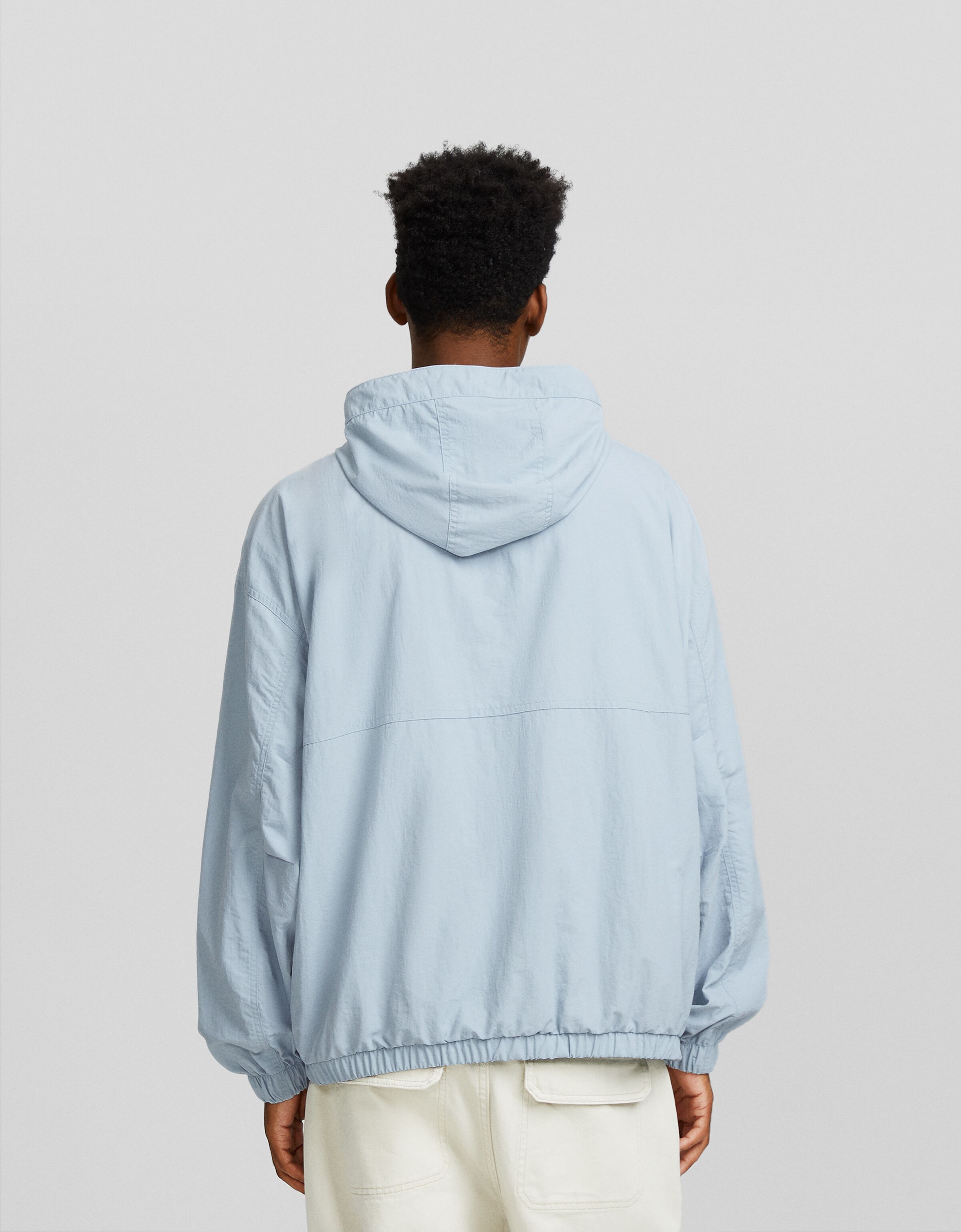 Lightweight nylon hoodie jacket - Outerwear - Men | Bershka