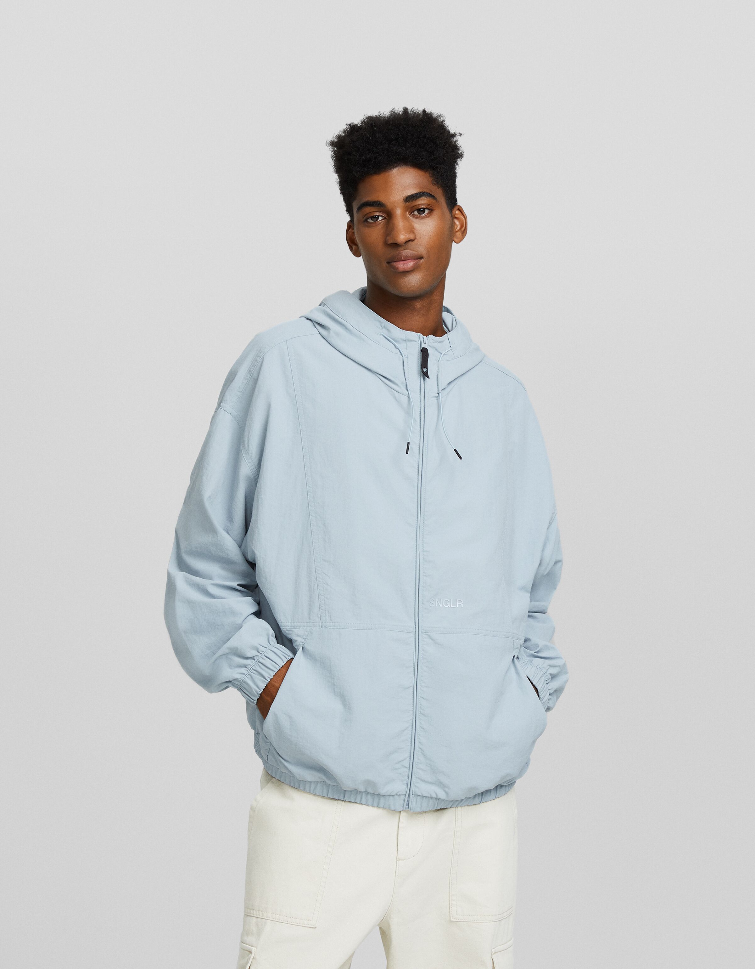 Lightweight nylon hoodie jacket - Men | Bershka