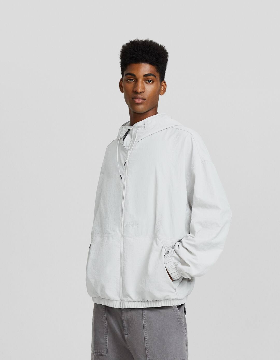 Lightweight nylon hoodie jacket
