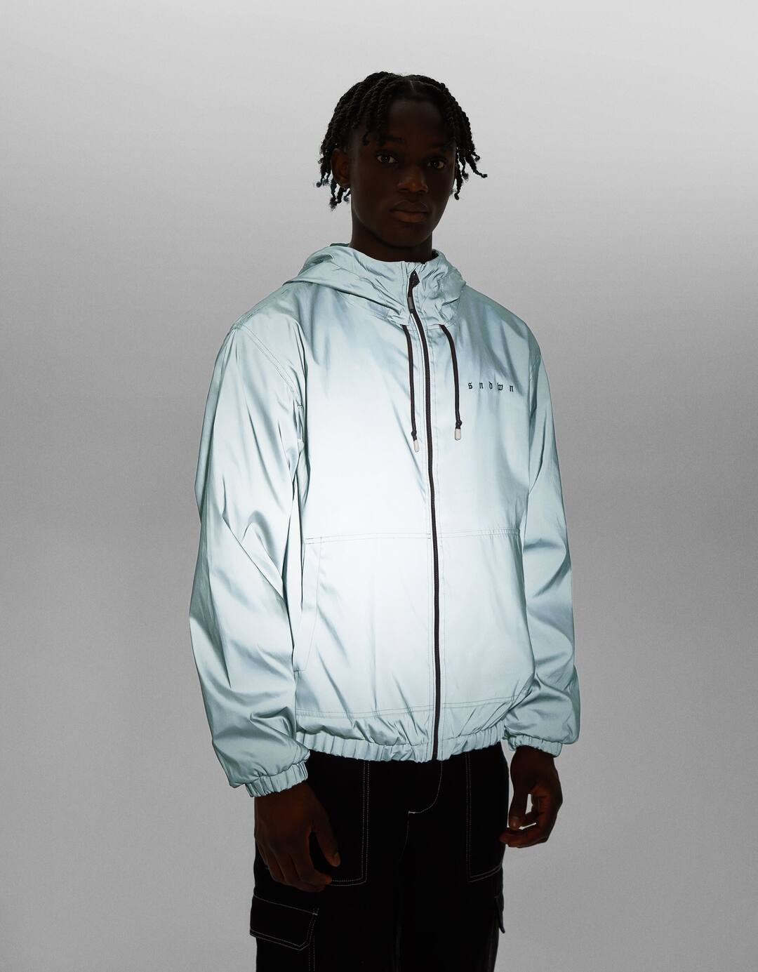 Reflective jacket with hood