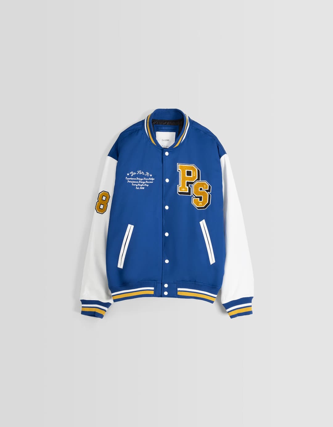 Puffer bomber jacket with patches