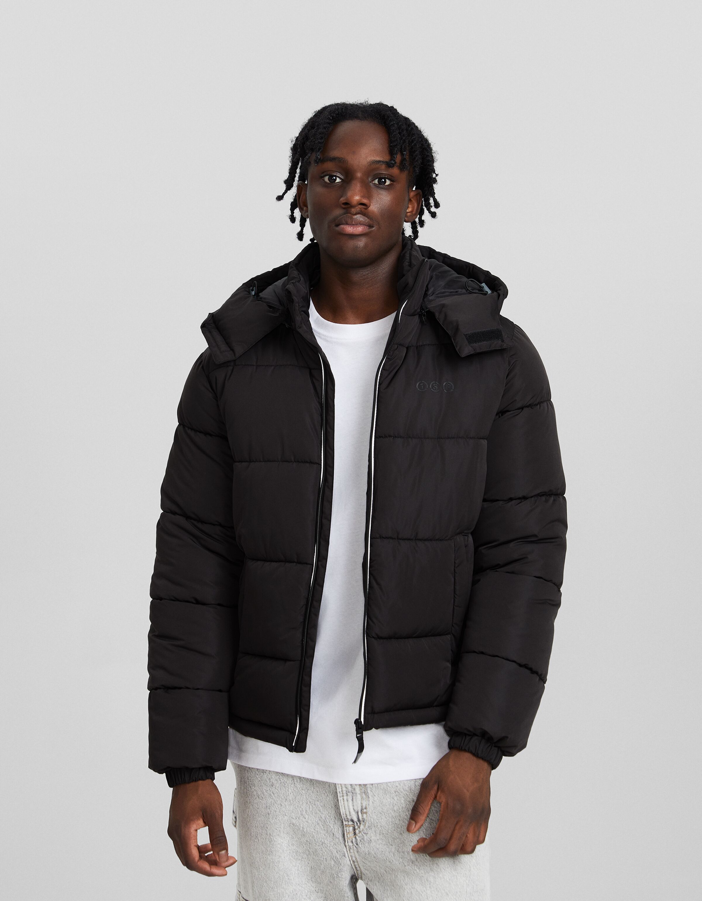 Puffer jacket with hood Jackets and coats Men Bershka