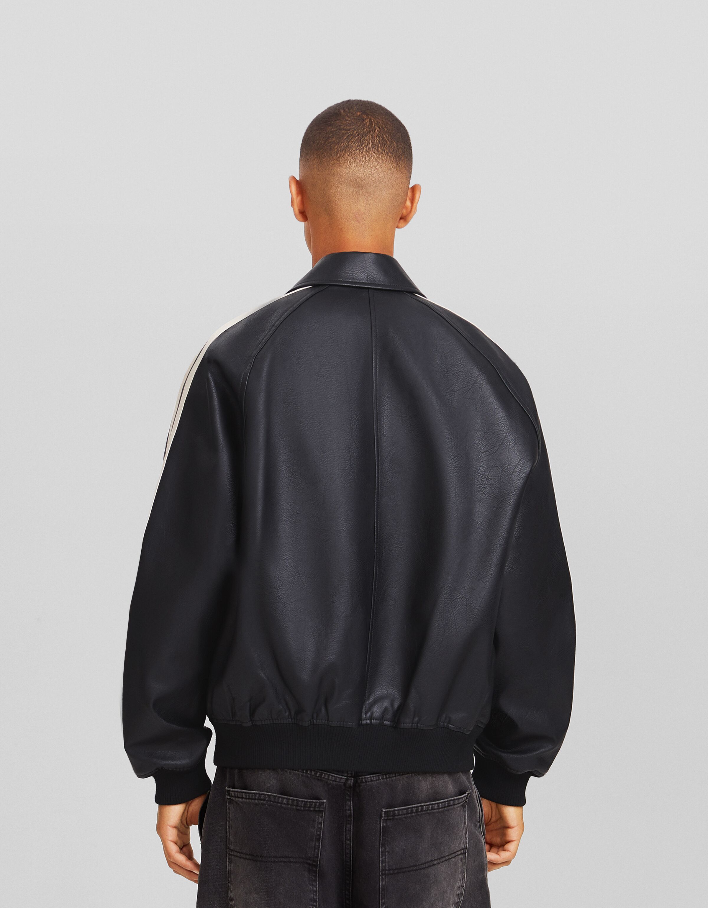 Bershka leather outlet jacket mens