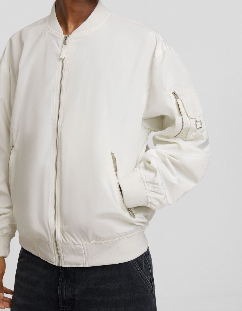 Cazadora bomber ligera técnica-Blanco-2