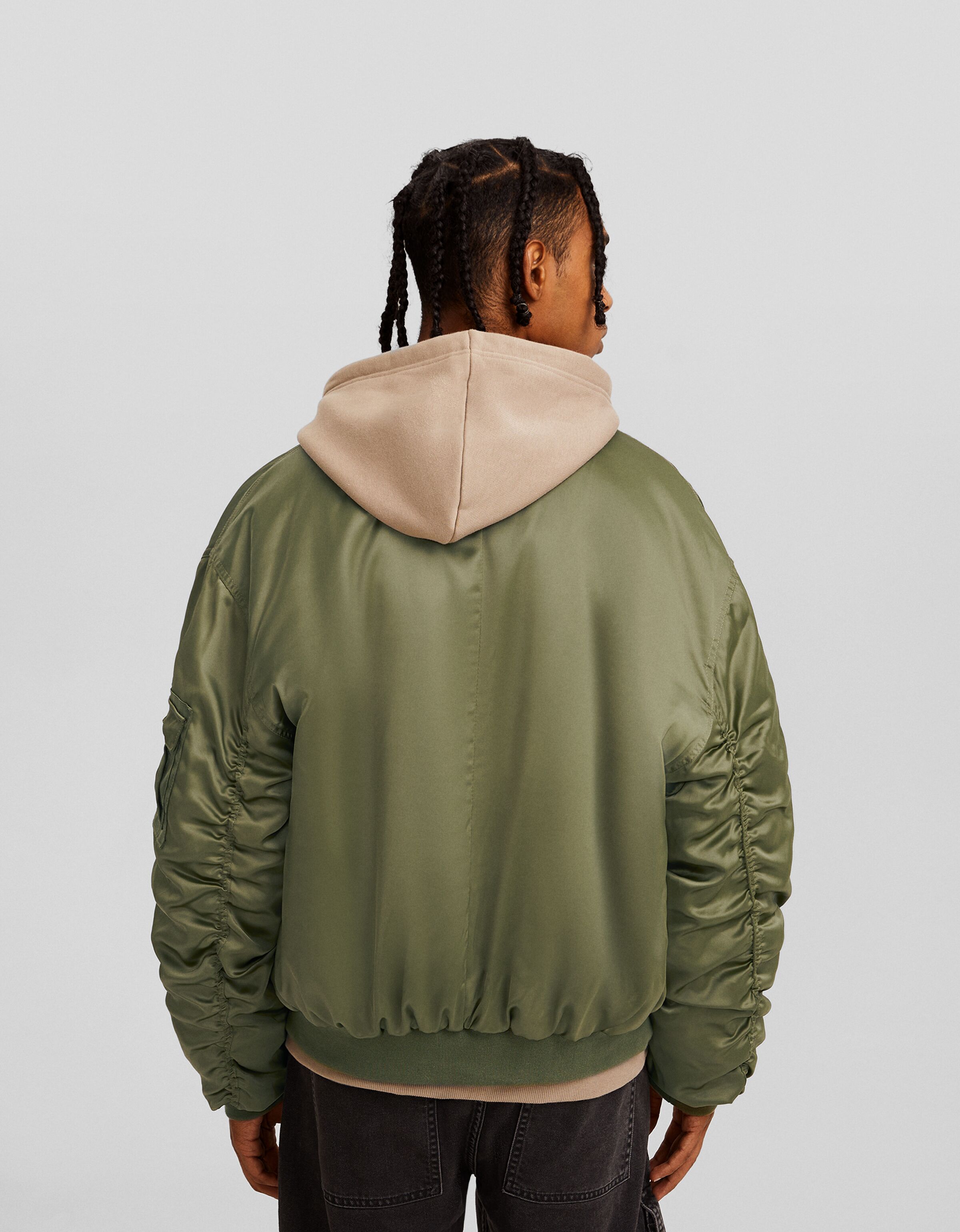 Bershka green hotsell bomber jacket