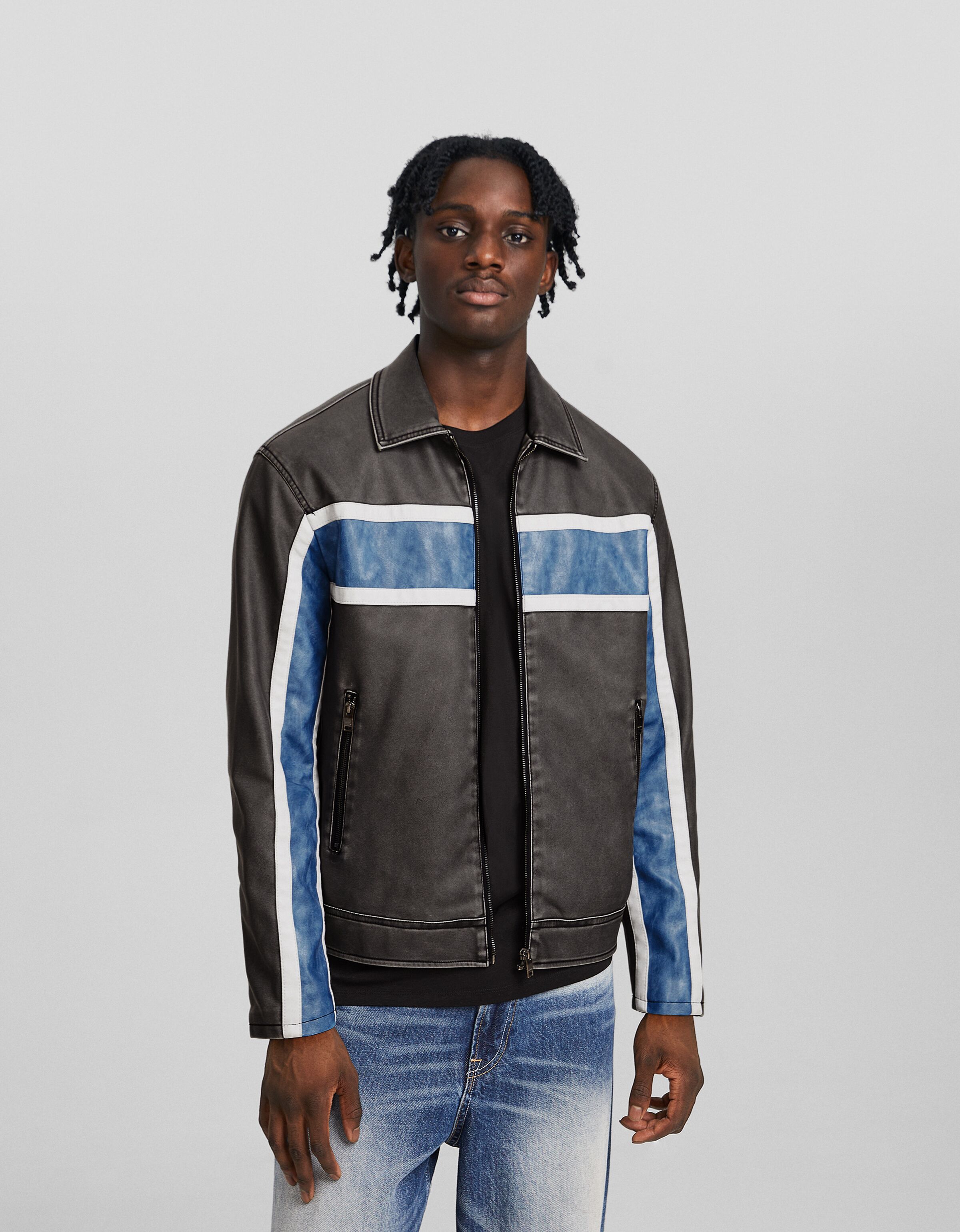 Grey hotsell racer jacket