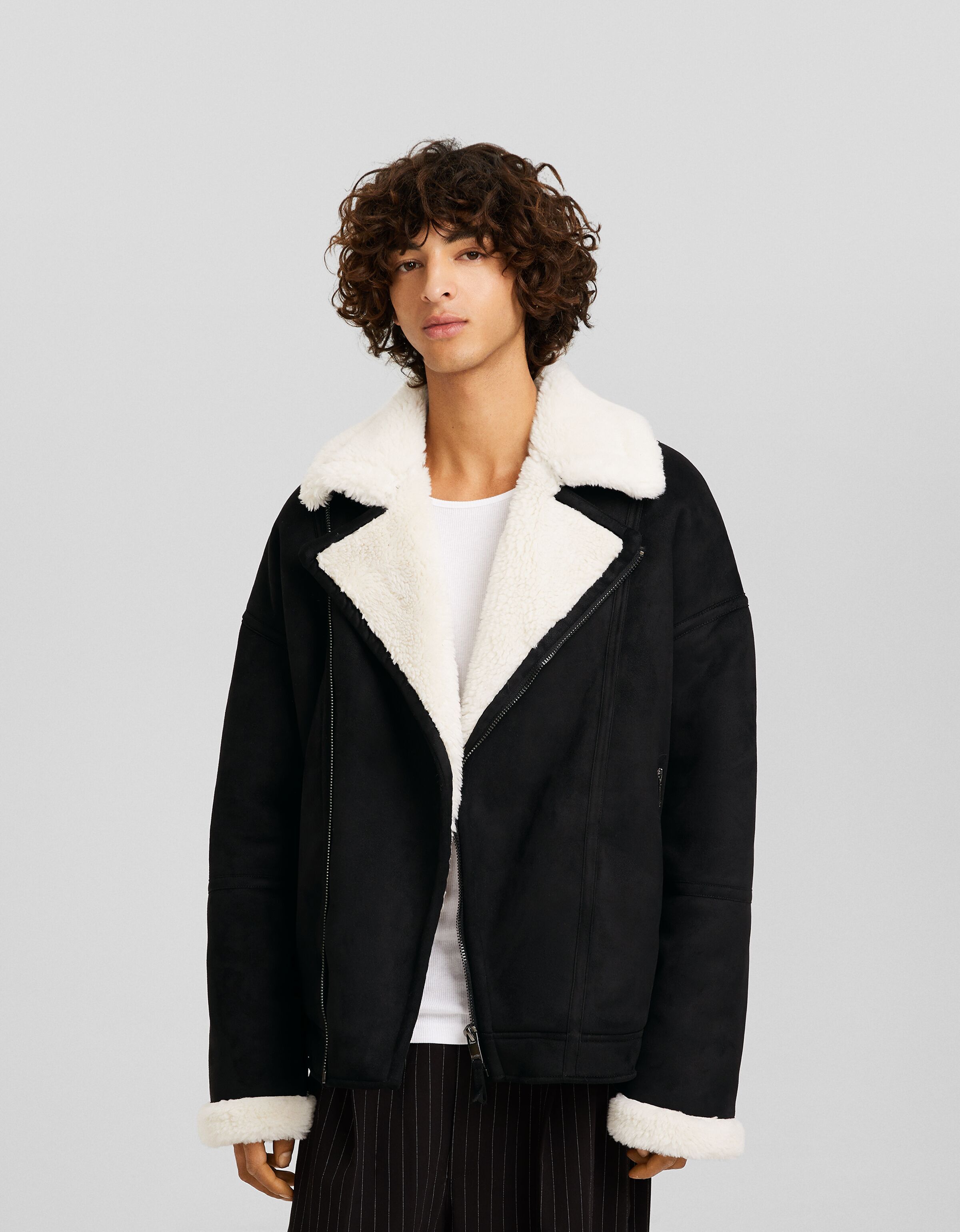Faux suede top jacket mens