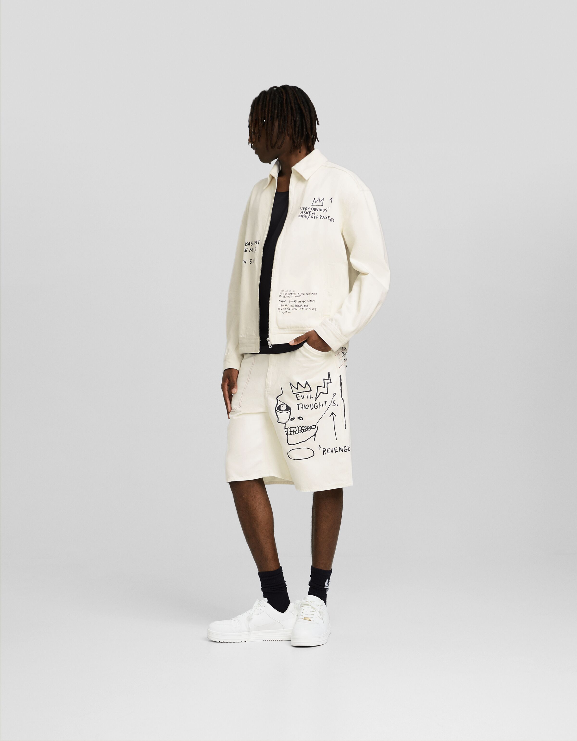 Jean michel basquiat top off white