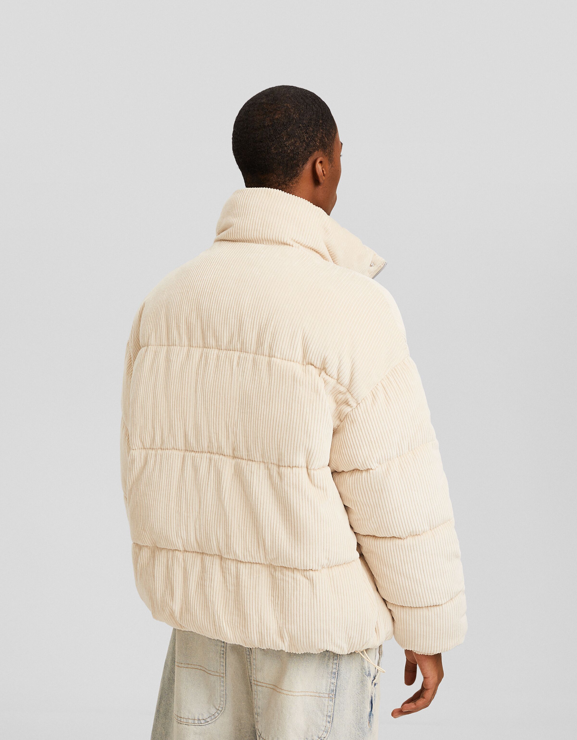 Corduroy puffer sale jacket bershka