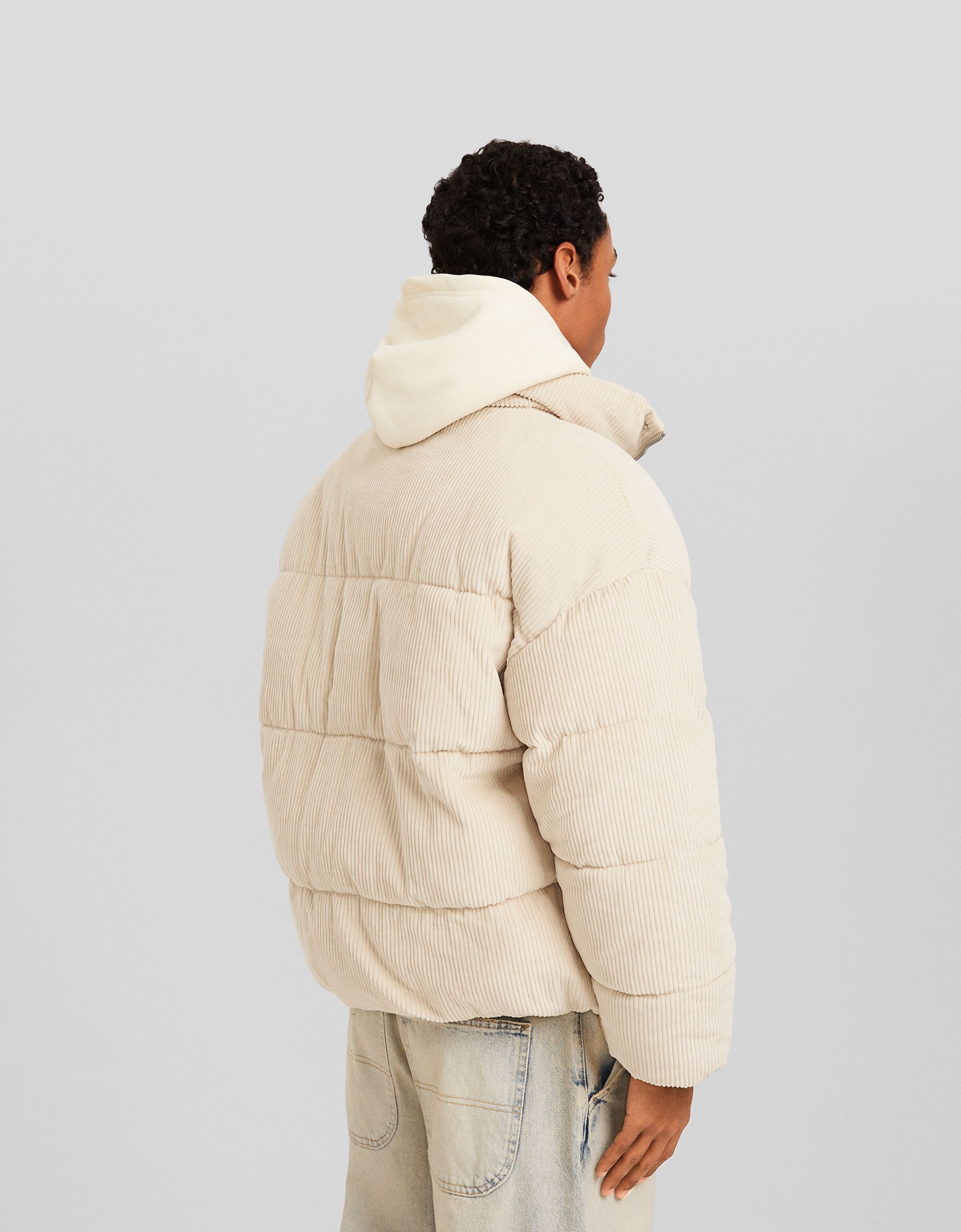 Corduroy puffer jacket New Men Bershka
