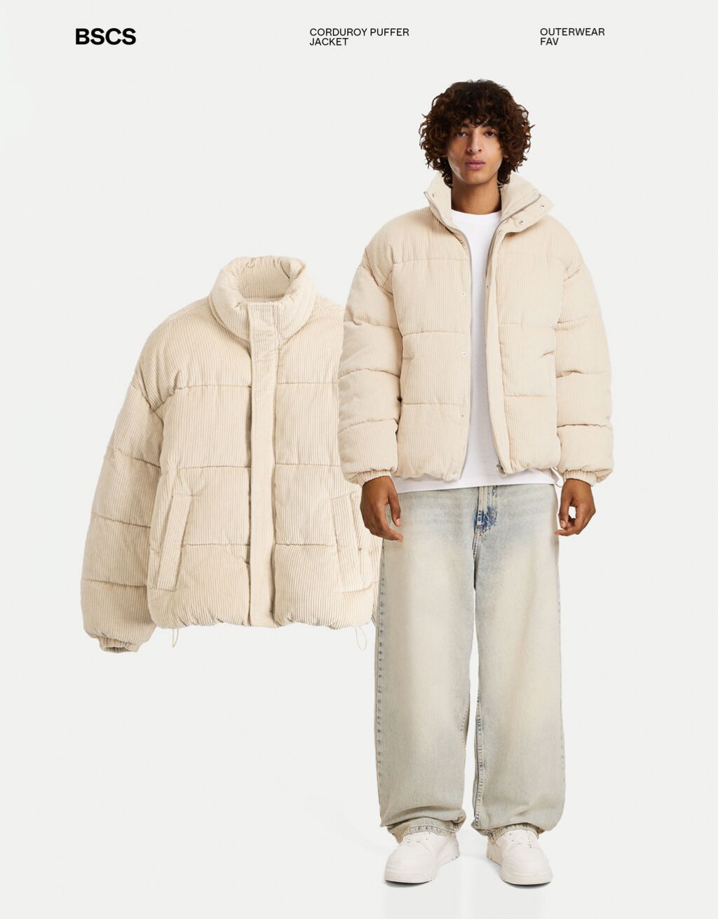 Corduroy puffer jacket