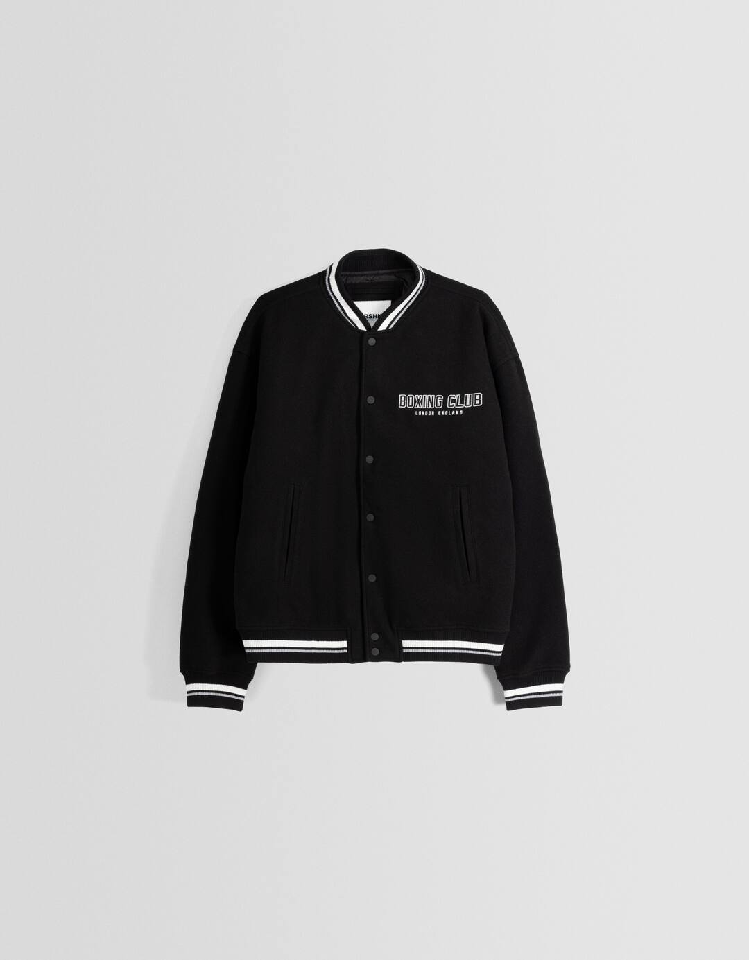 Heavy cloth bomber jacket with patches