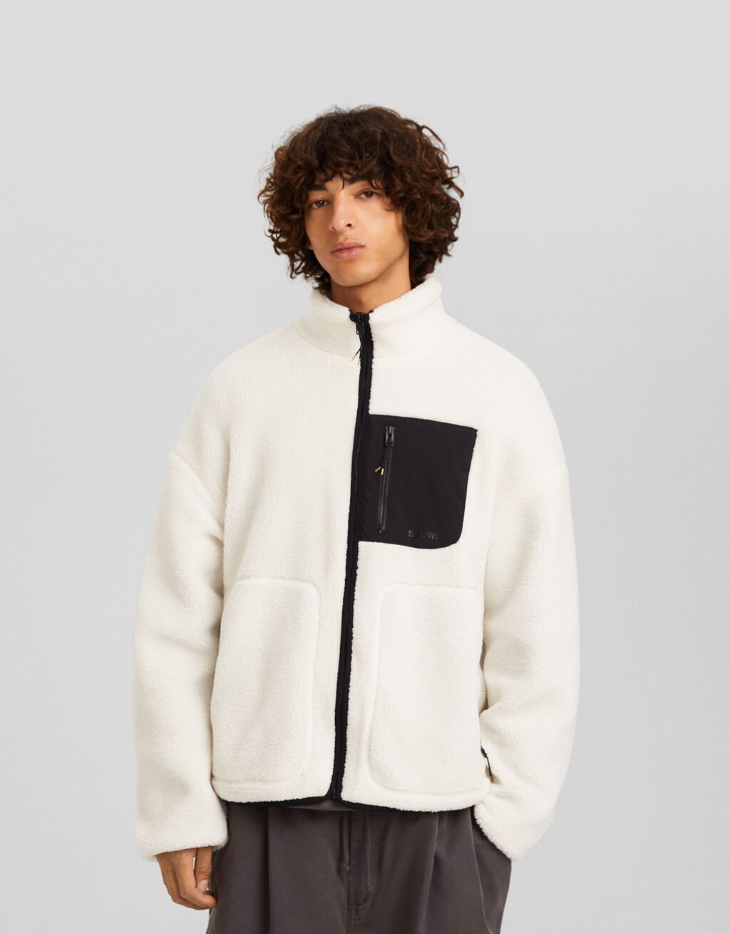 Faux shearling 2025 jacket bershka