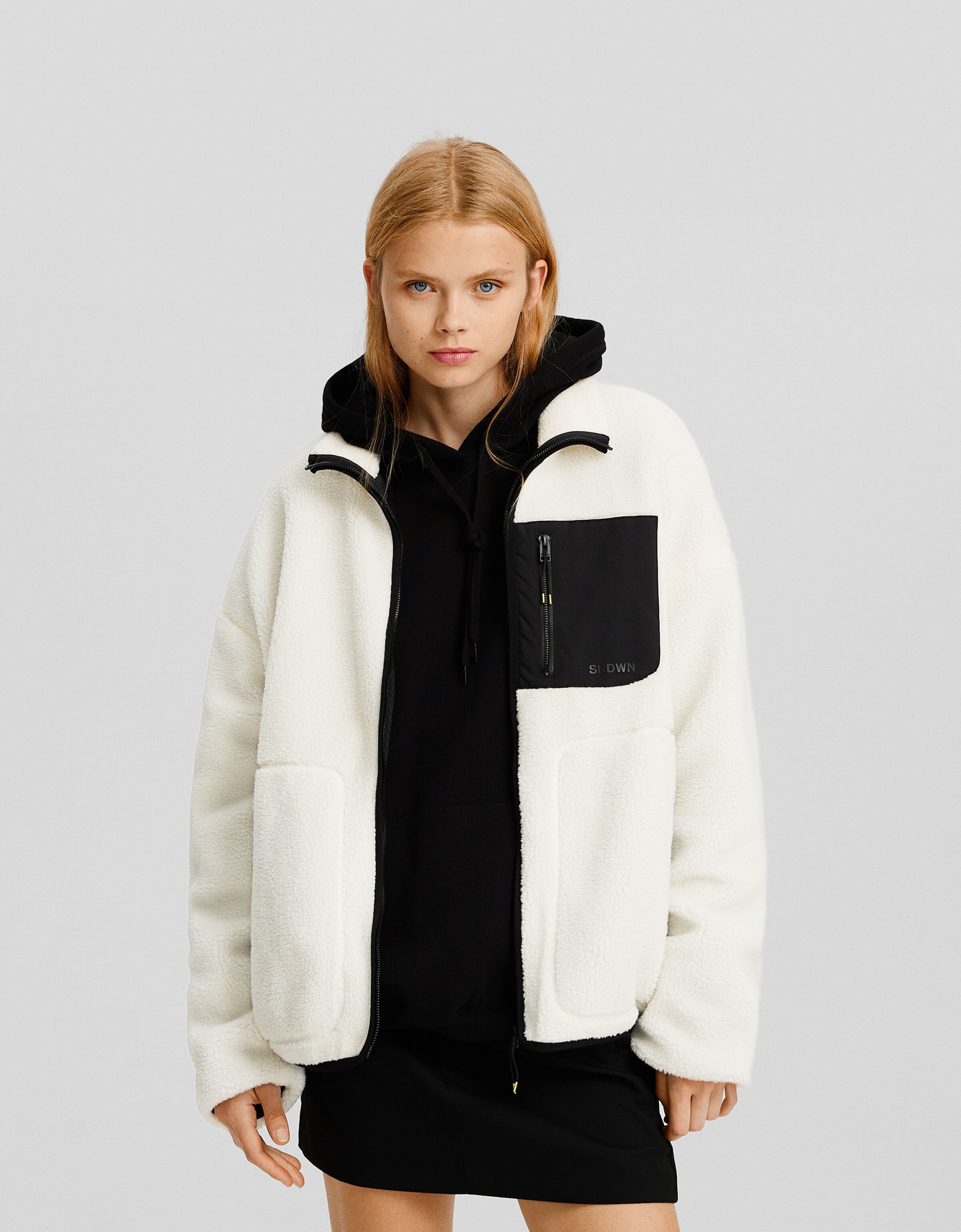 Faux shearling 2025 jacket bershka