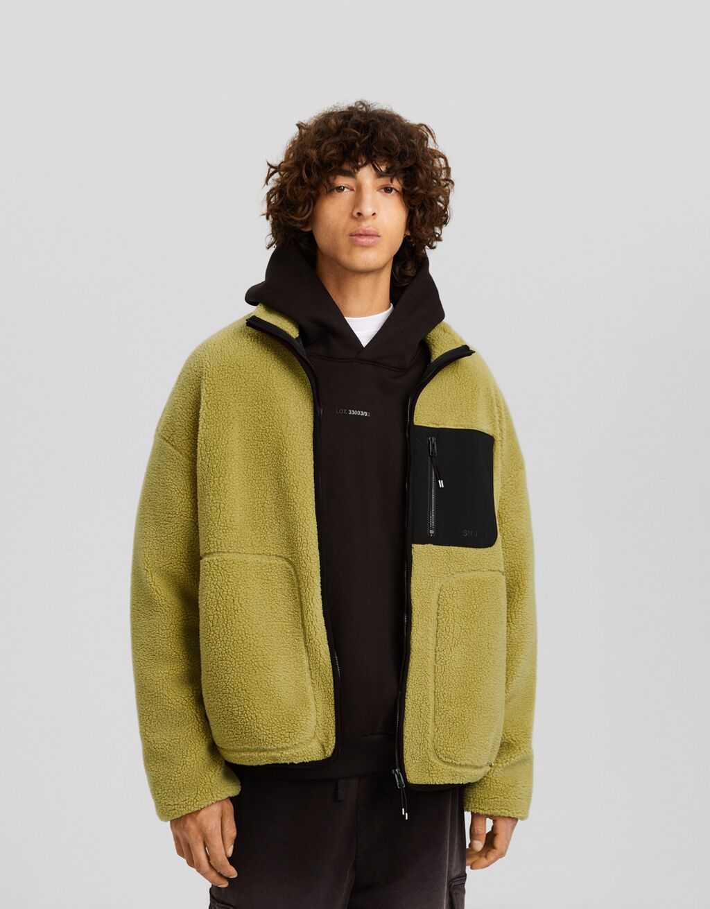 Blouson technique mouton synth tique poche Blousons et manteaux