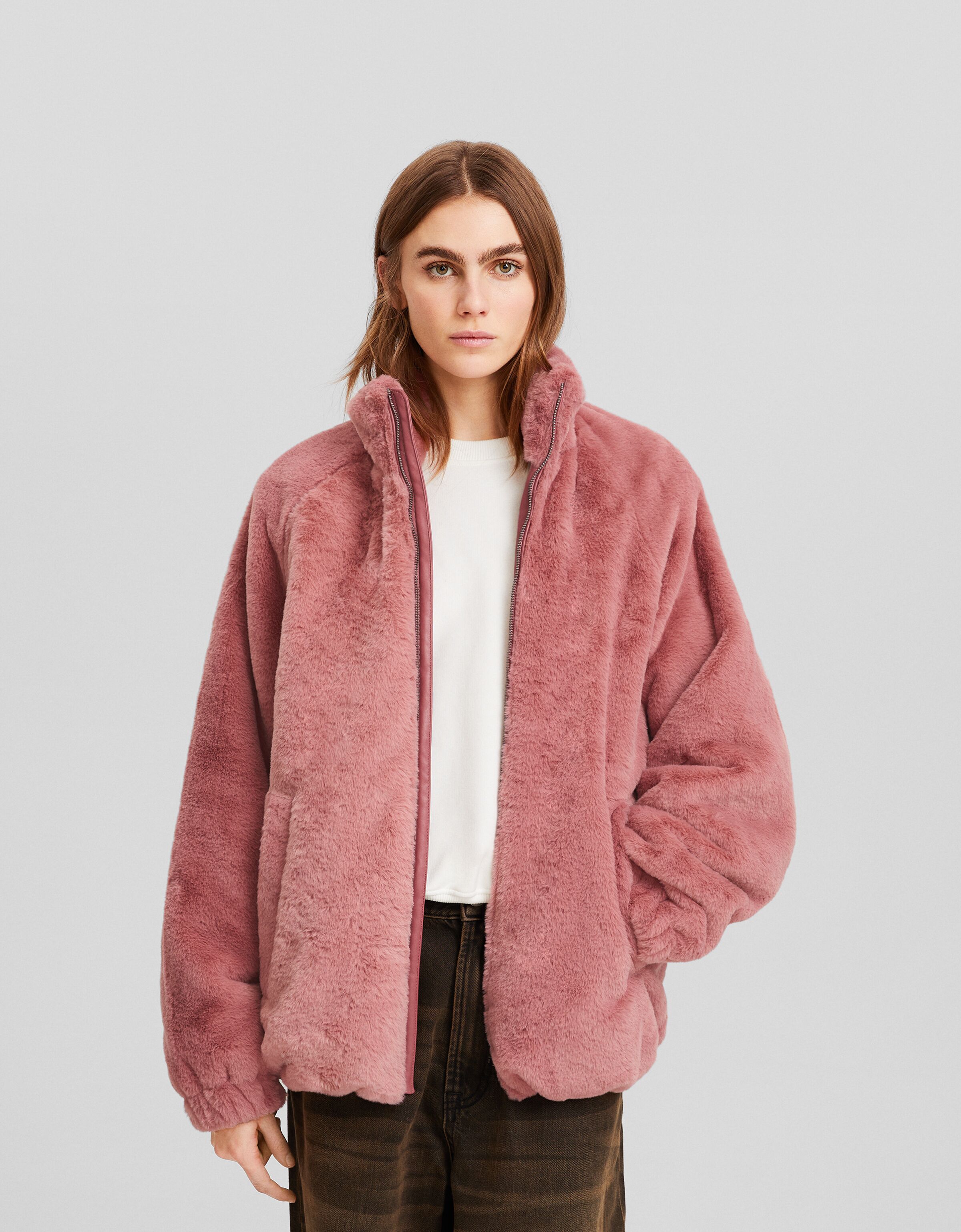 Bershka on sale teddy jacket