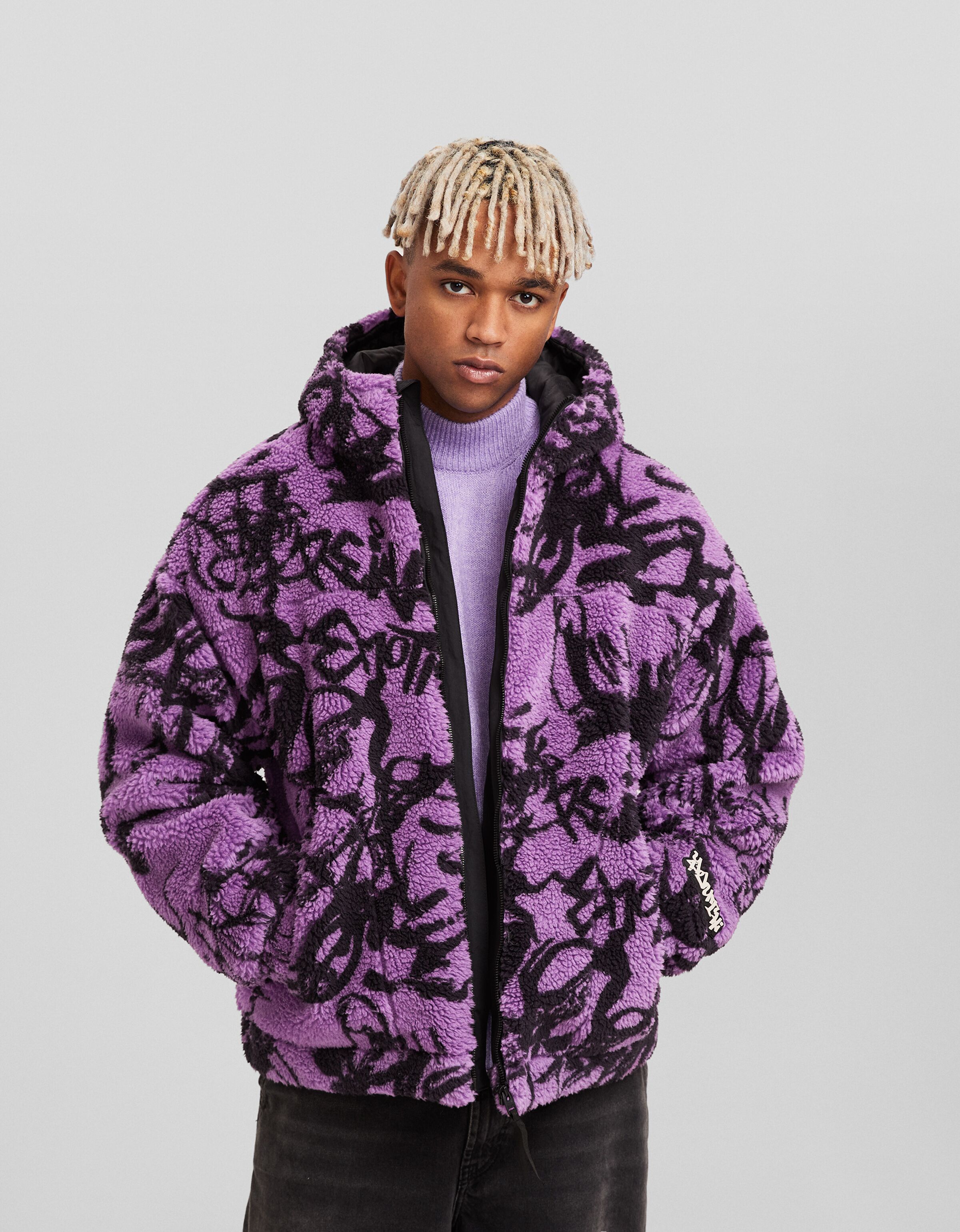 Bershka purple jacket online