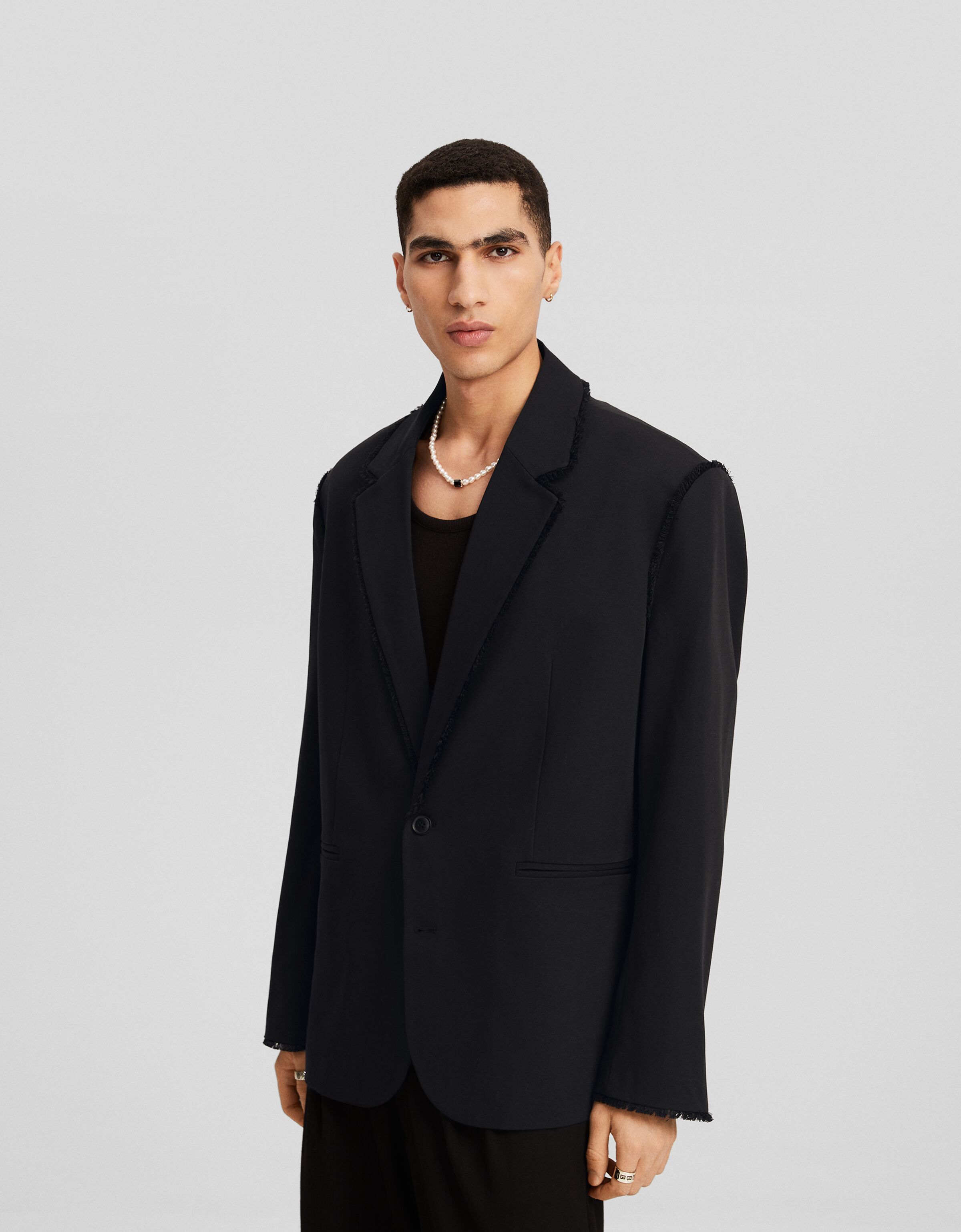 Frayed blazer Men Bershka