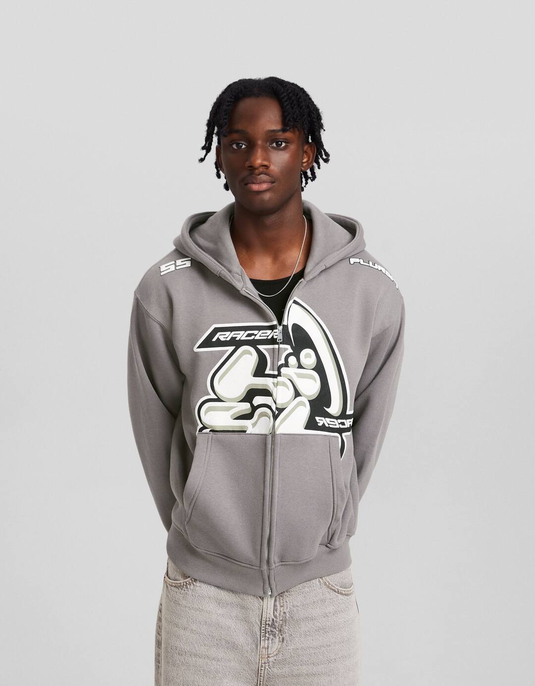 Racing zip-up hoodie