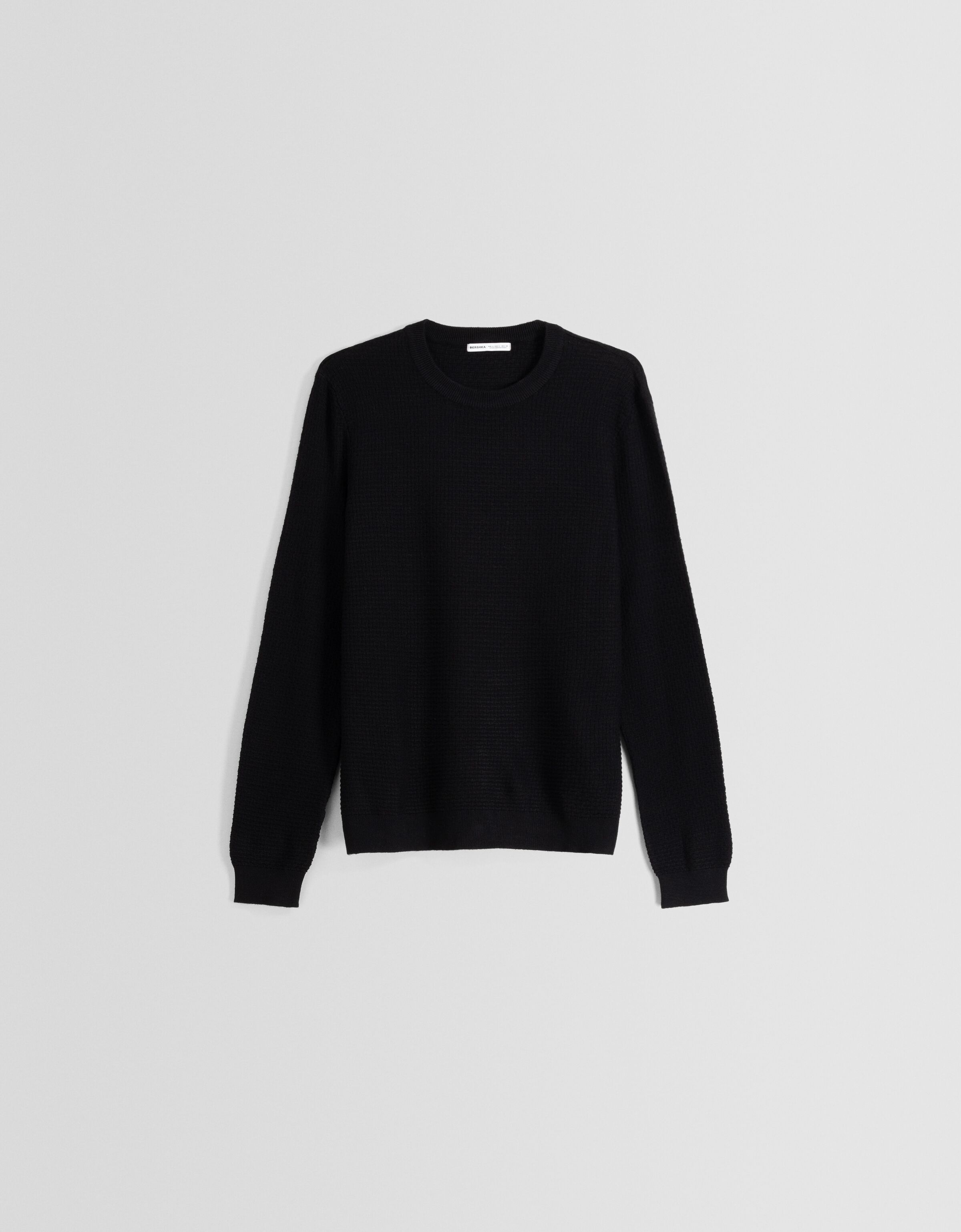 Sweater with a textured weave-Black-4