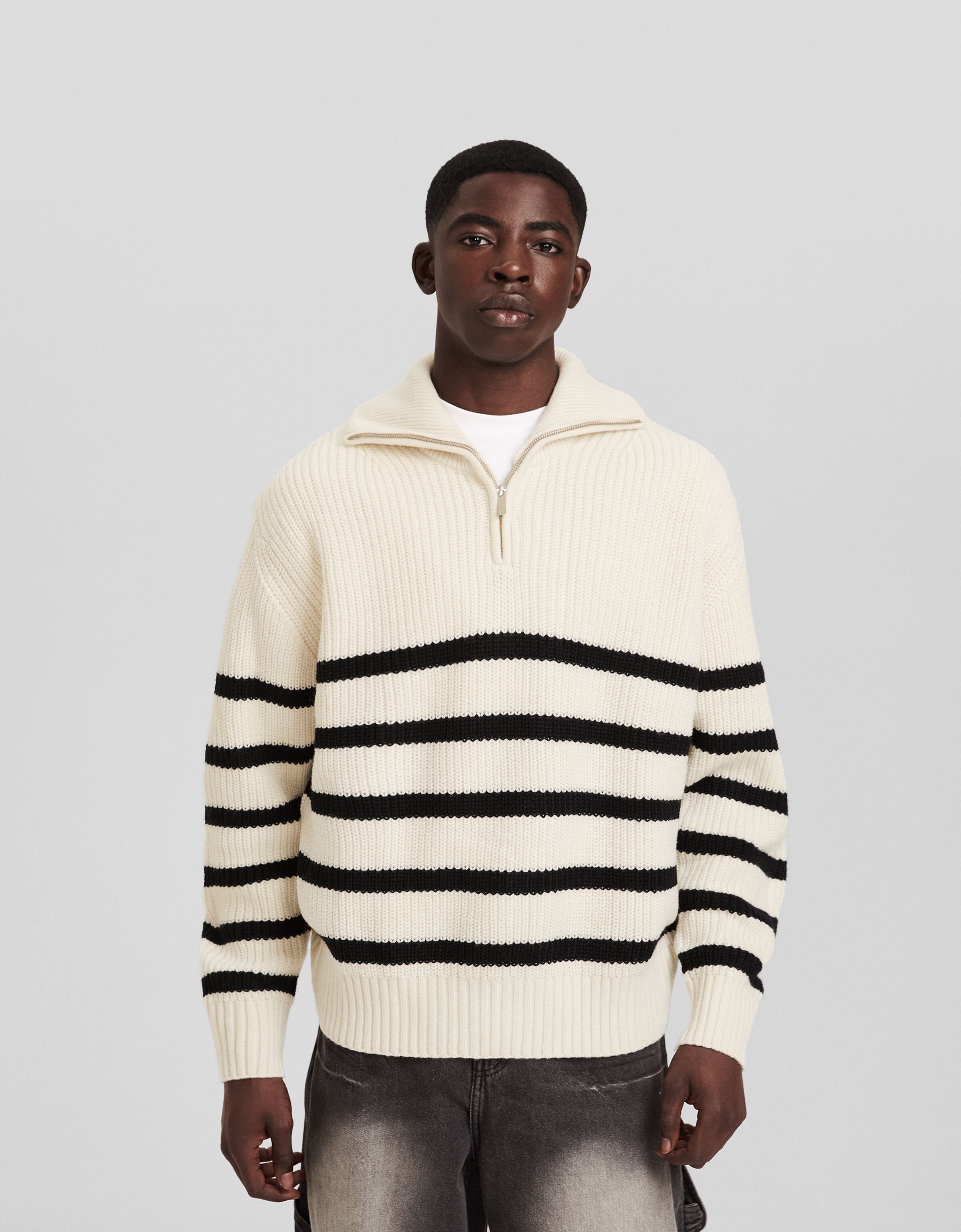 High neck hotsell zipper sweater