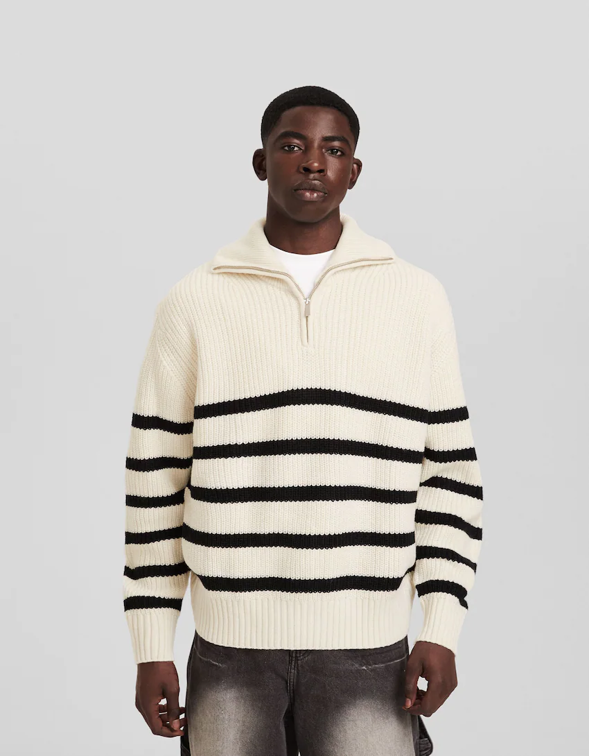 Zipped high neck jumper - Sweaters and cardigans - Men