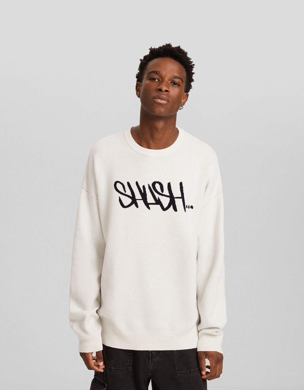 Sweater with slogan Sweaters and cardigans Men Bershka