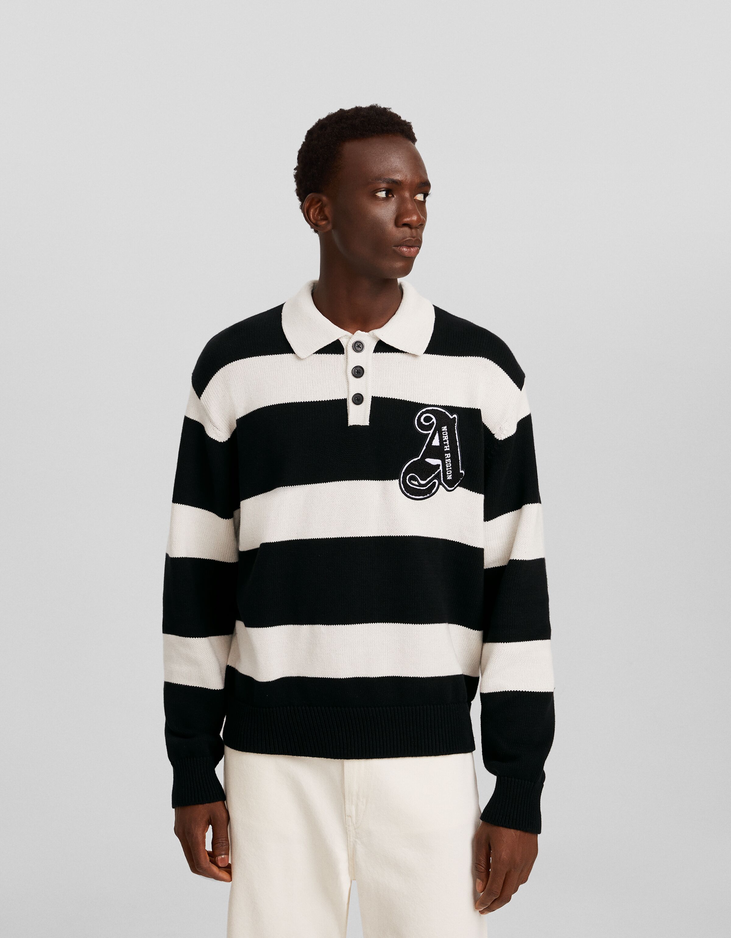 Polo collar varsity sweater Sweaters and cardigans Men Bershka