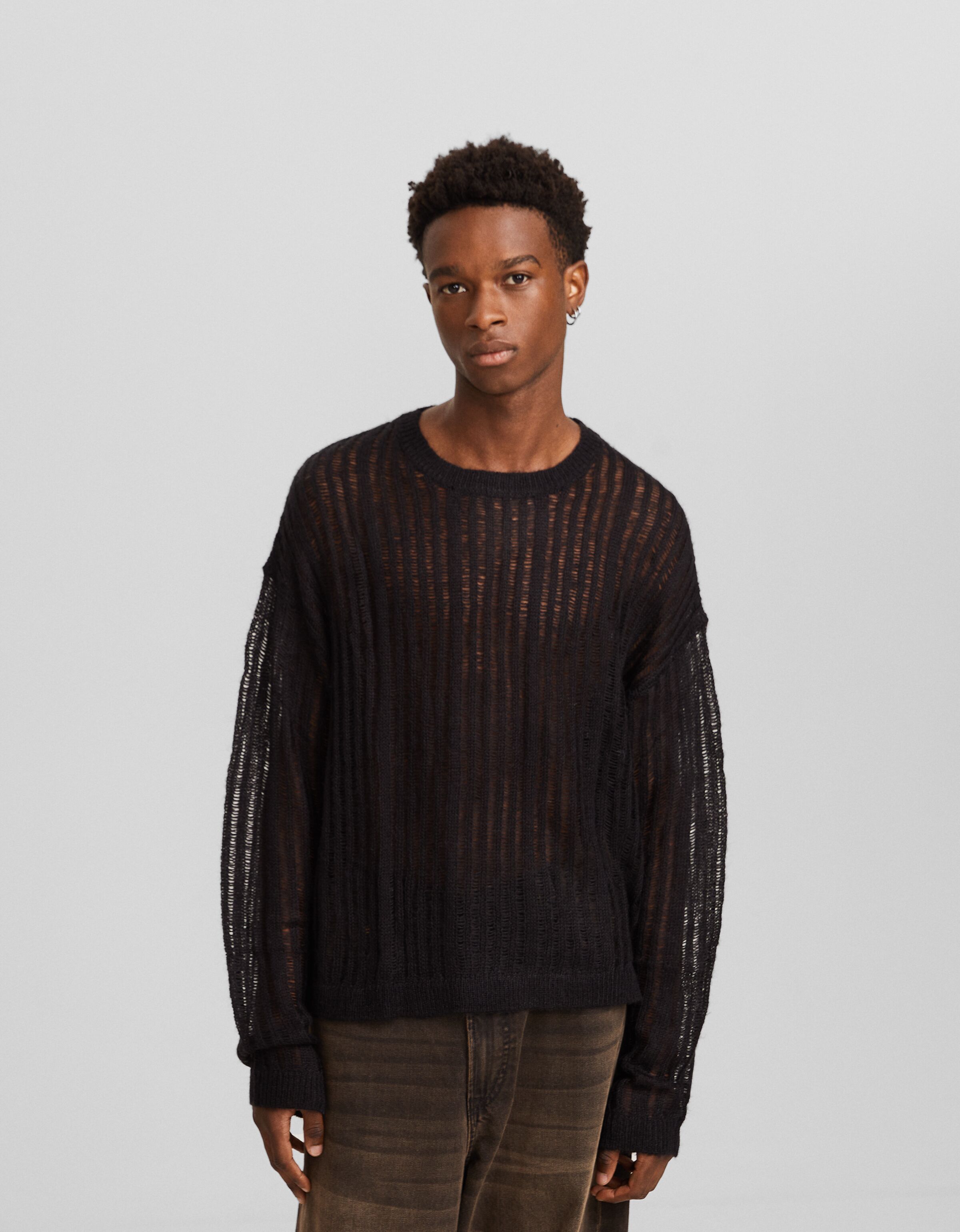 Open neck clearance sweater