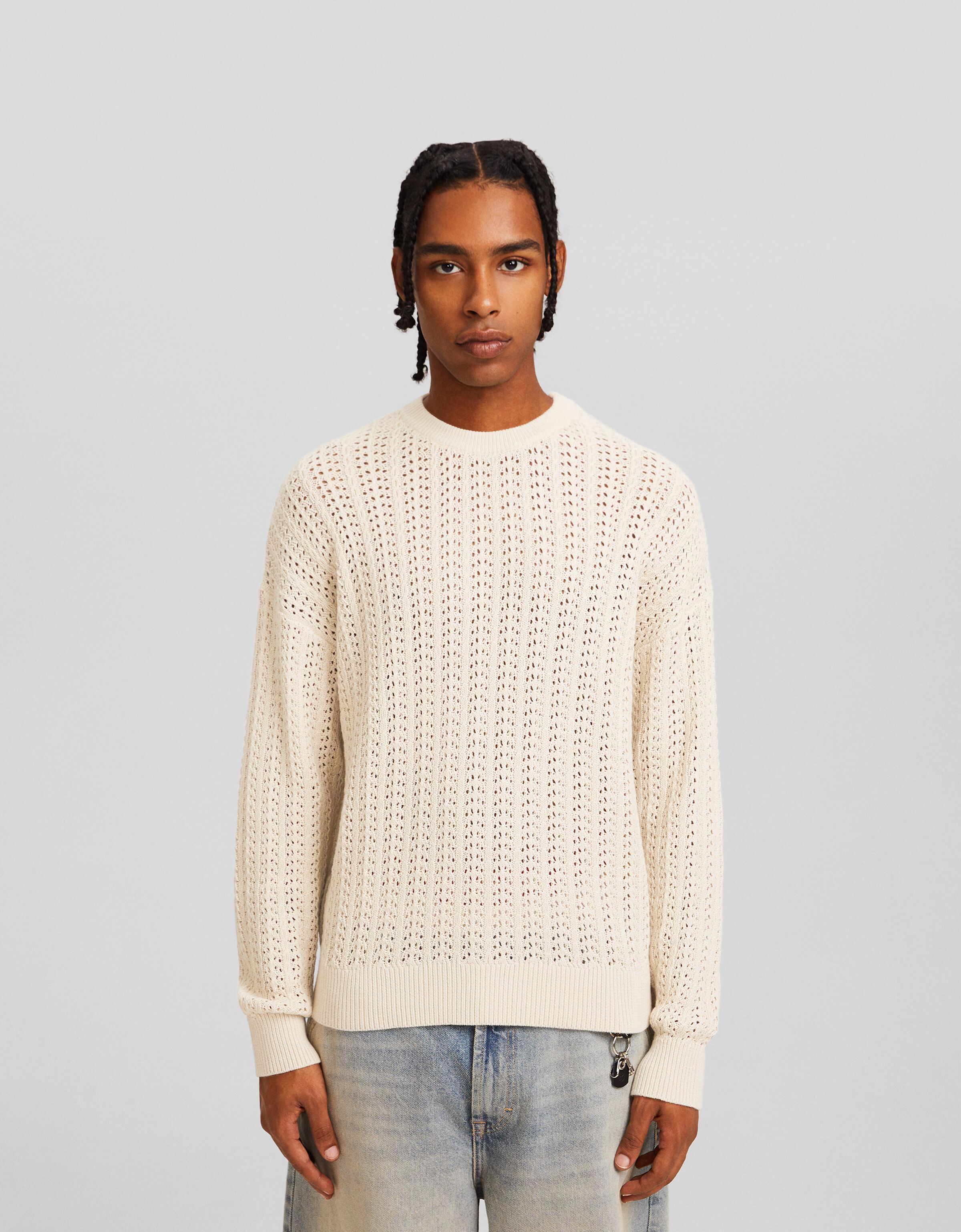 Open knit sweater - Men | Bershka