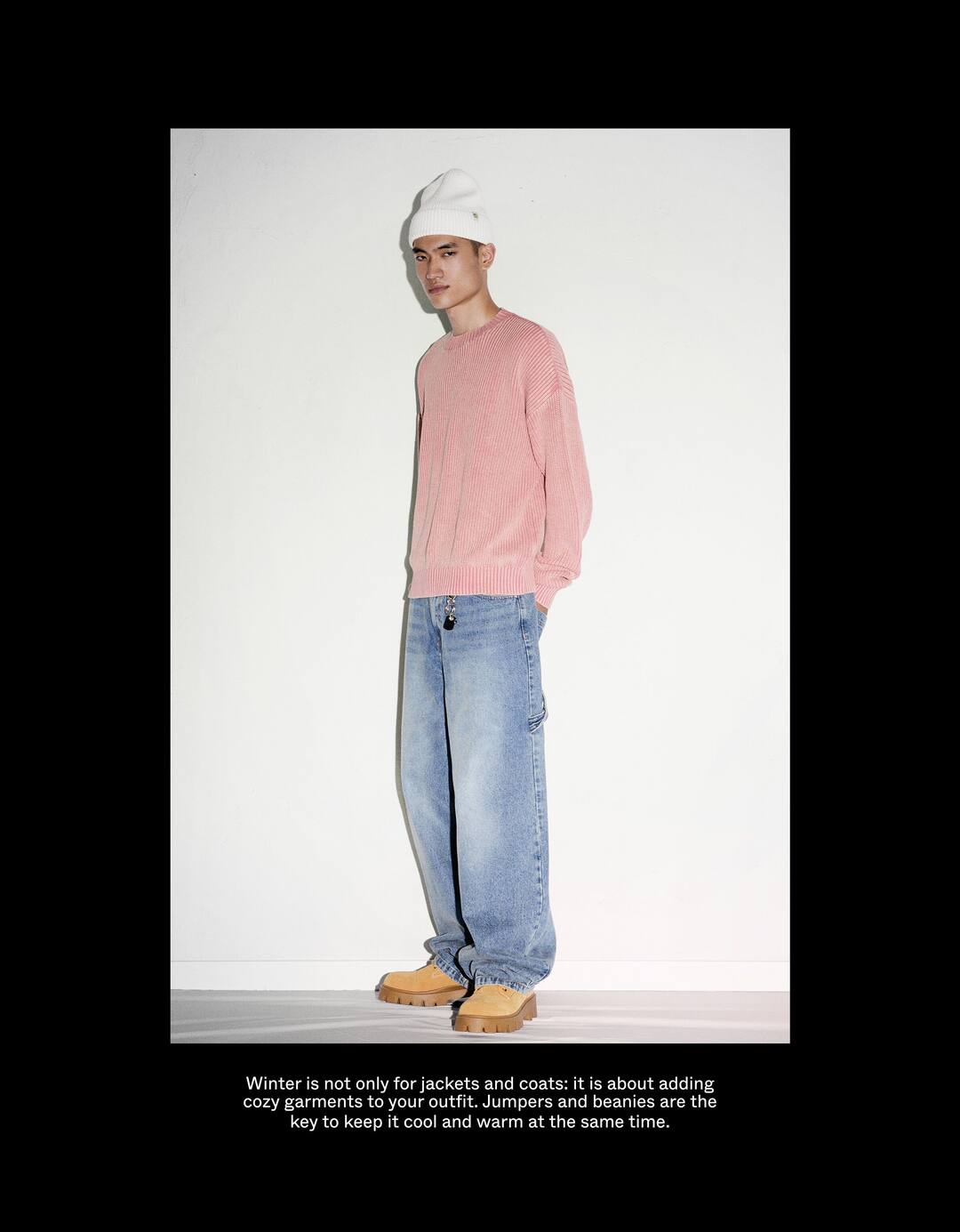 Faded-effect boxy-fit sweater