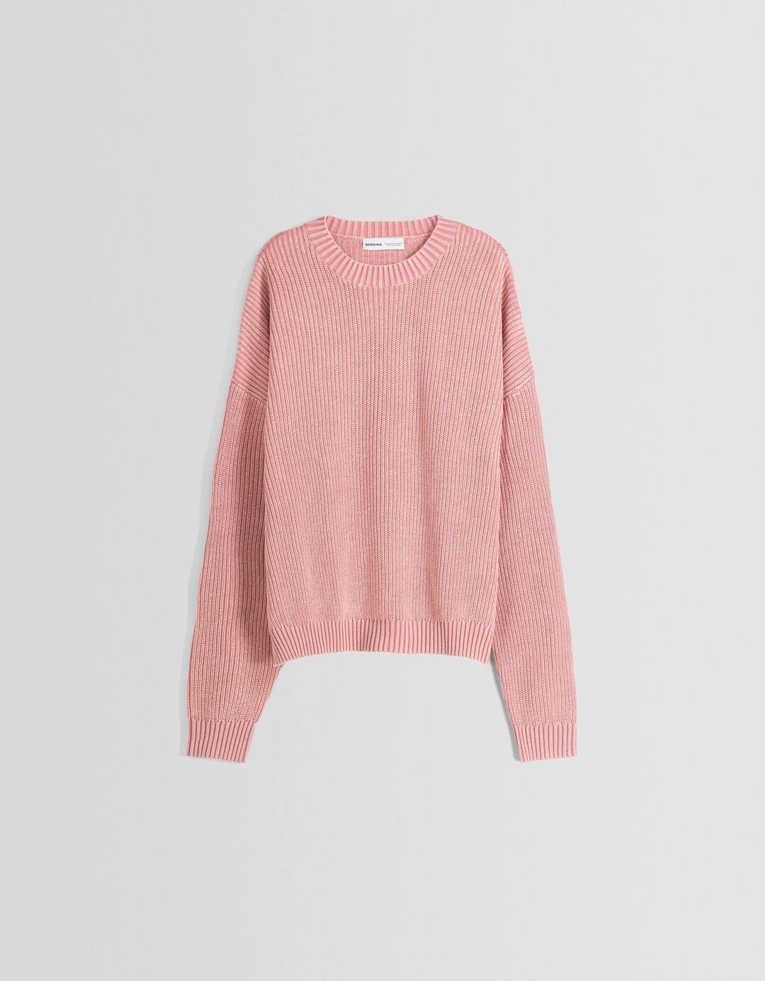 Faded-effect boxy-fit sweater