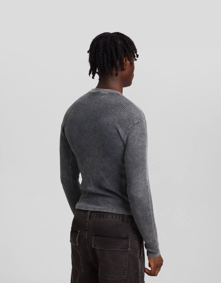 Faded ribbed sweater