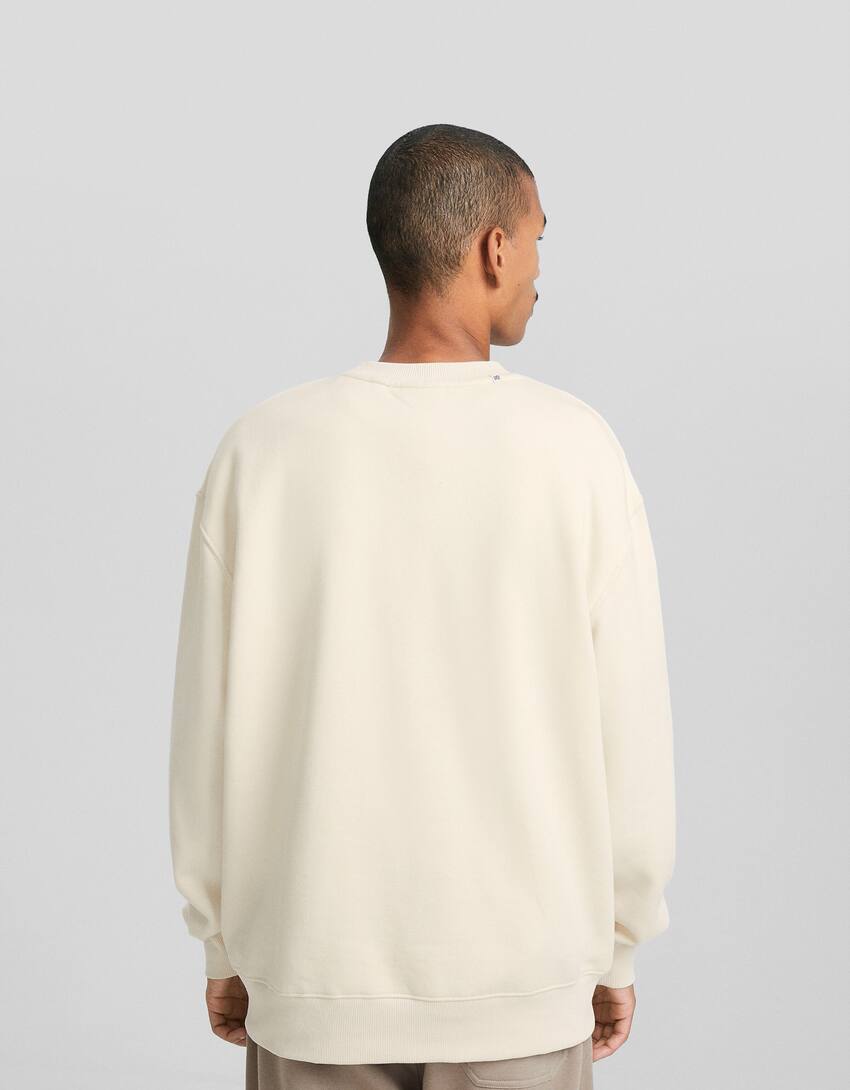Crew neck sweatshirt-Off white-1