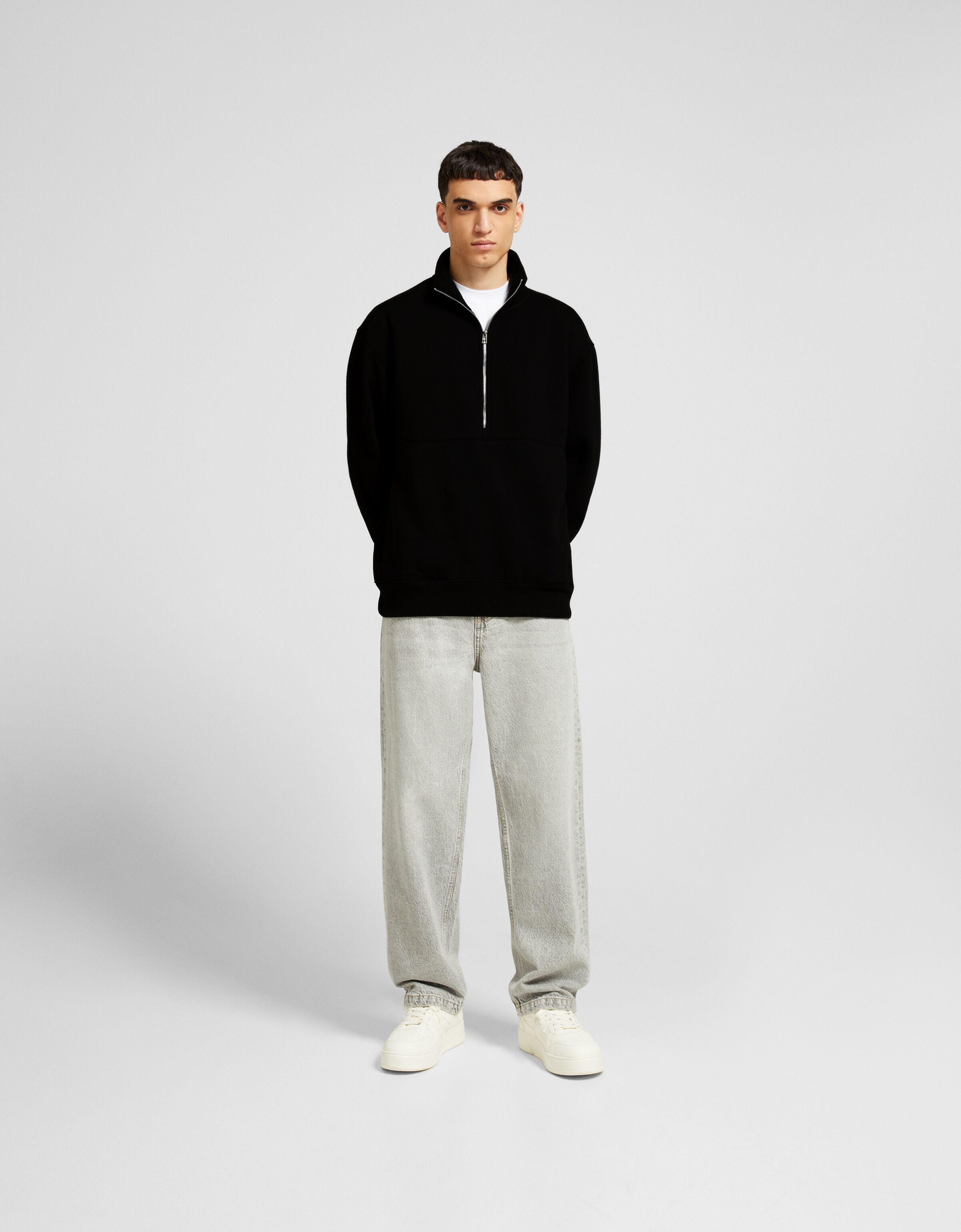 Bershka zip outlet front sweat